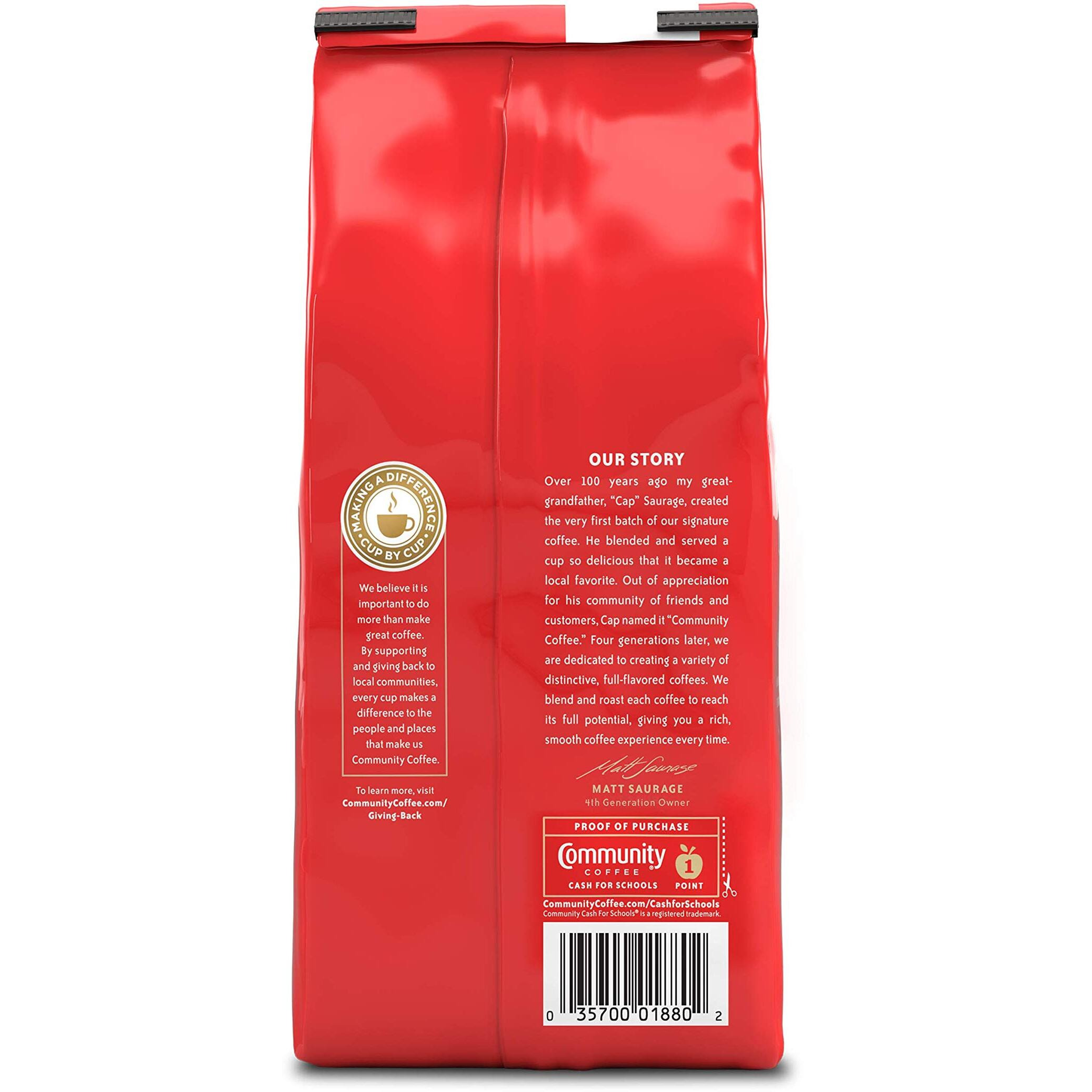 Community Coffee Breakfast Blend Whole Bean Coffee, Medium Roast, 72 Ounce (12 Ounce Bags, Pack Of 6)