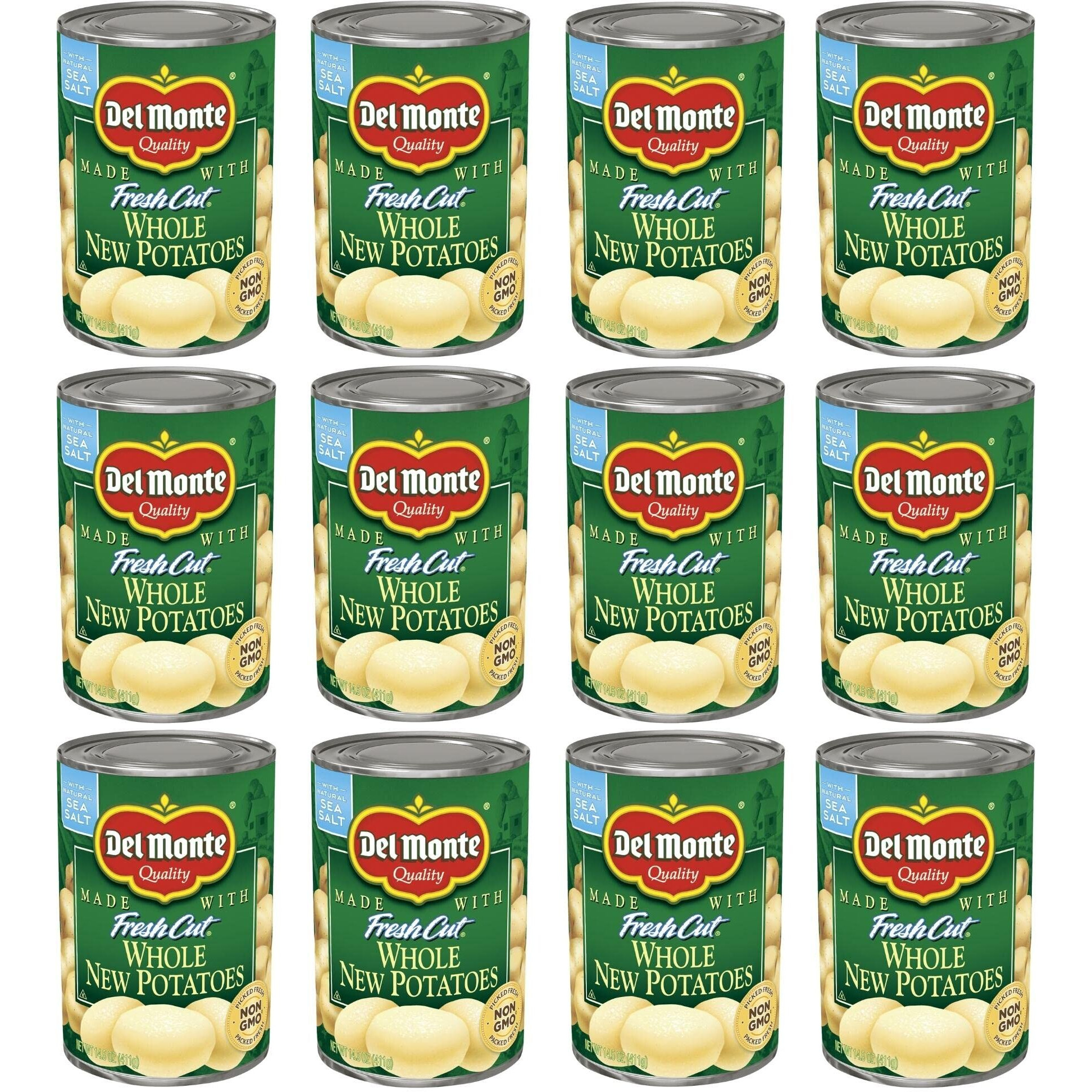 Del Monte Fresh Cut Whole New Canned Potatoes, Canned Vegetables, 12 Pack, 14.5 Oz Can
