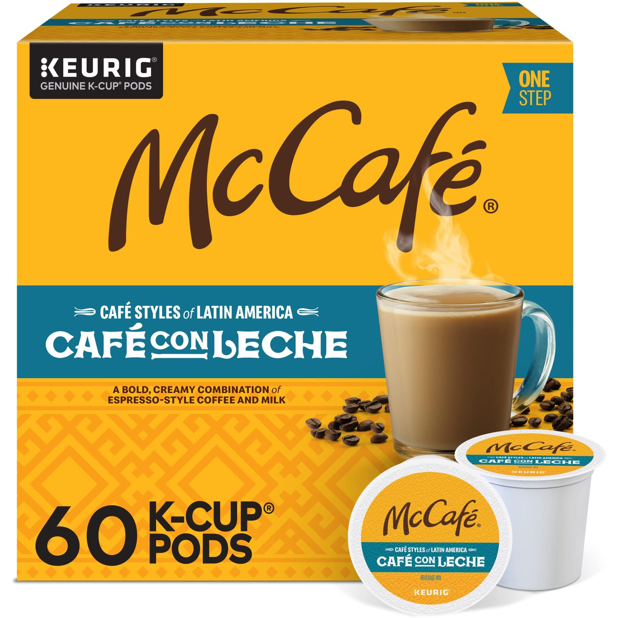 Mccafe Cafe Styles Of Latin America Cafe Con Leche, Keurig Single Serve K-Cup Coffee Pods, 60 Count (6 Packs Of 10)
