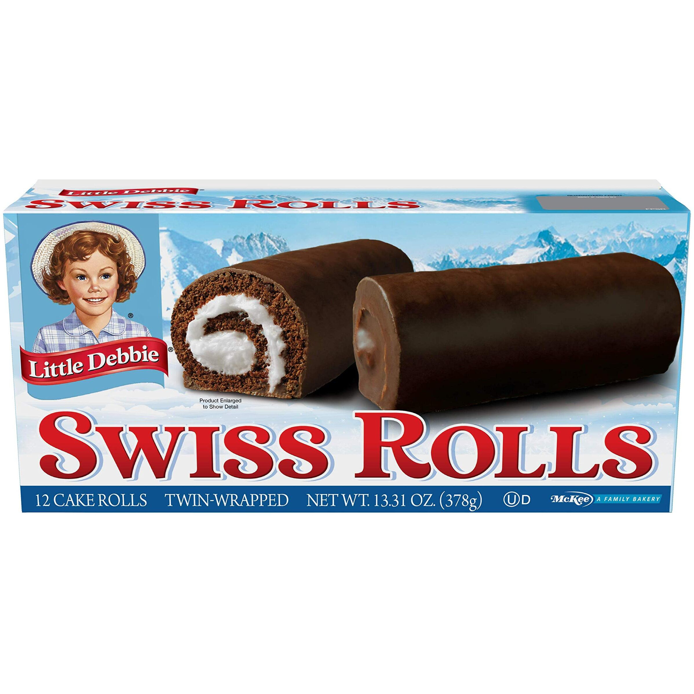 Little Debbie Swiss Rolls, 96 Twin-Wrapped Cake Rolls, Brown, 12 Count (Pack Of 16)