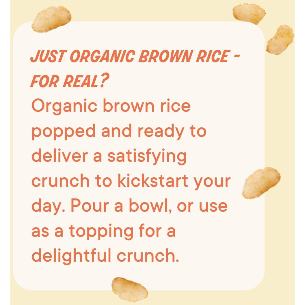 The Real Cereal Company, Organic Brown Rice Crisps Cereal 3-Pack, Zero Sugar, Gluten-Free, Non-Gmo, Made In California