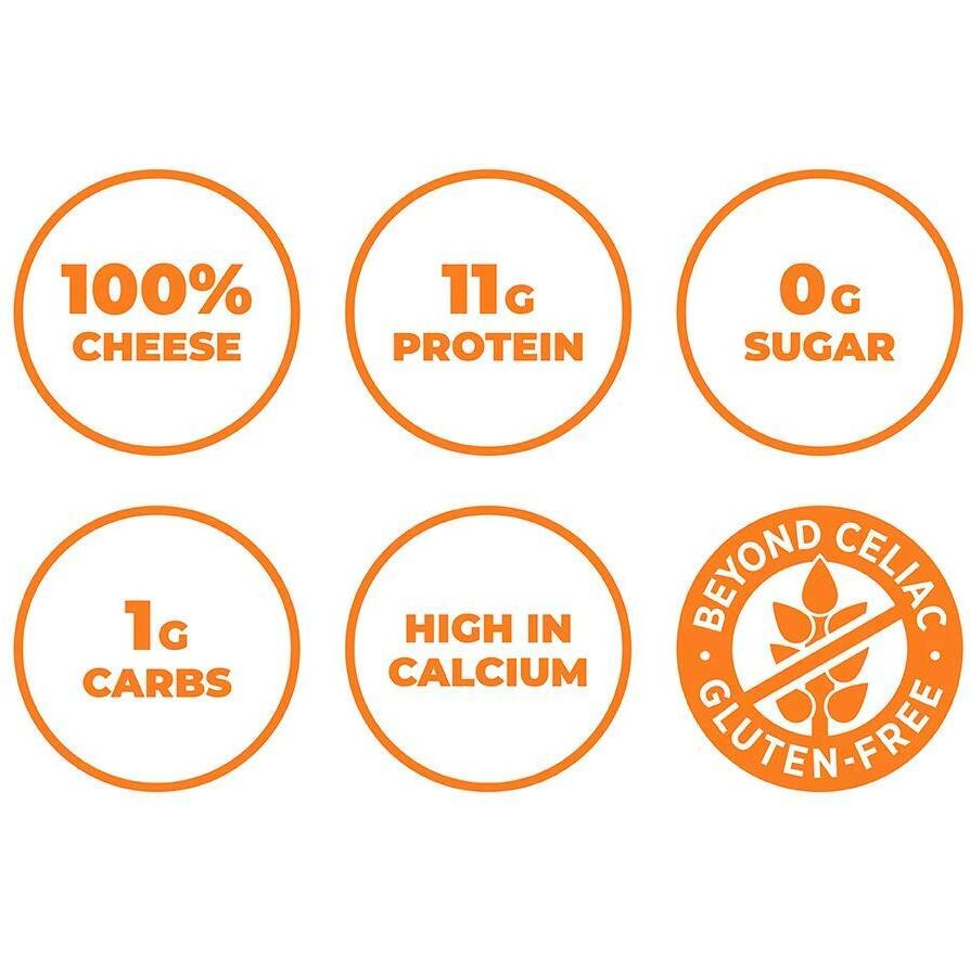 Moon Cheese Cheddar Believe It, 1 Ounce, 12-Pack, Crunchy, Protein-Rich Cheese Snack, Keto Friendly, 100% Real Cheese