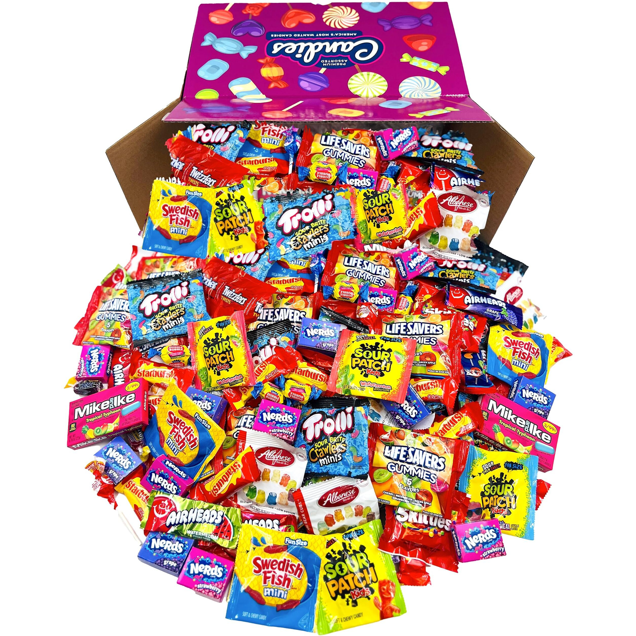 La Signature Huge Assorted Candy Party Mix Box 6.50 Lbs/104 Oz Over 255 Individually Wrapped Candies Of All Time America's Most (Purple)