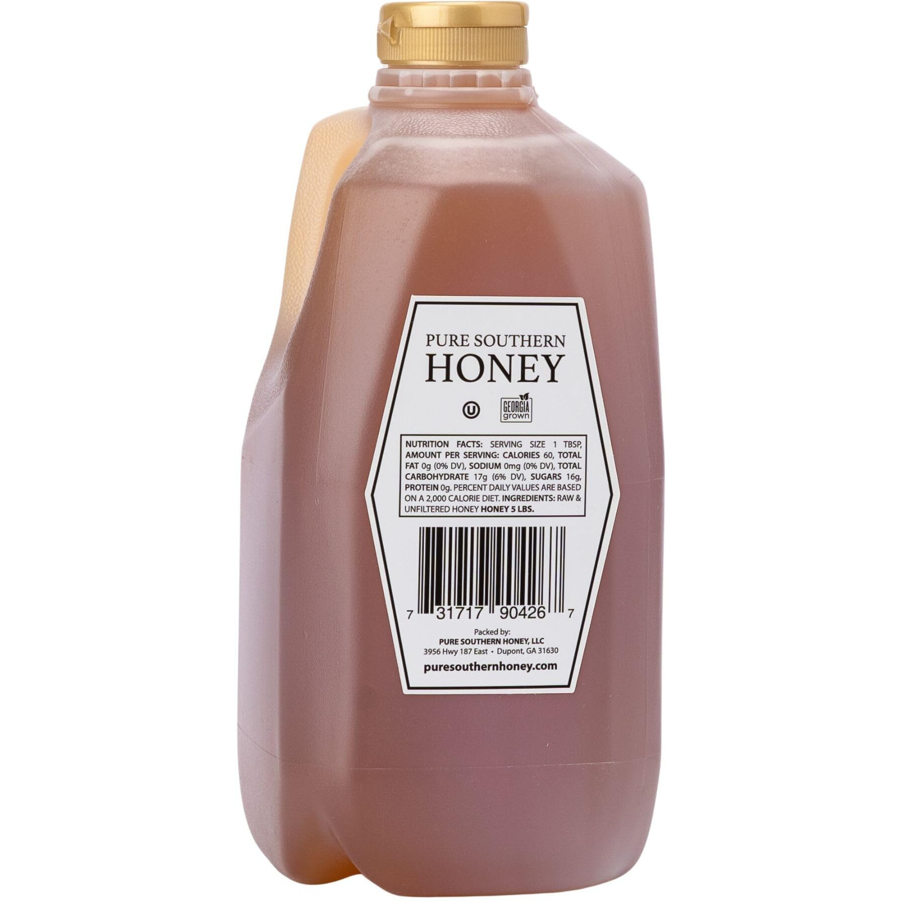 5 Lbs. 100% Raw& Unfiltered Gallberry Honey - American Made By Pure Southern Honey