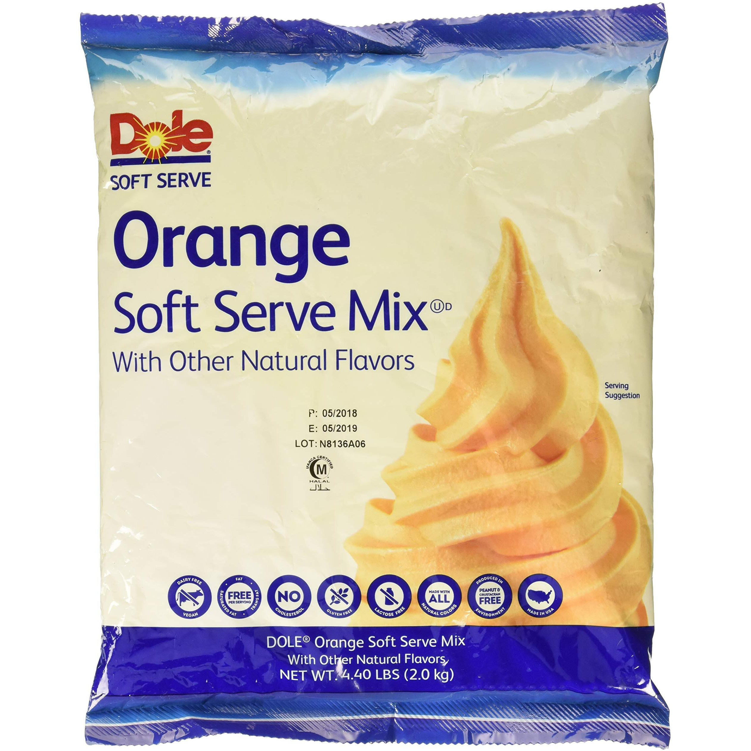 Dole Soft Serve Mix, Orange, 4.40 Pound