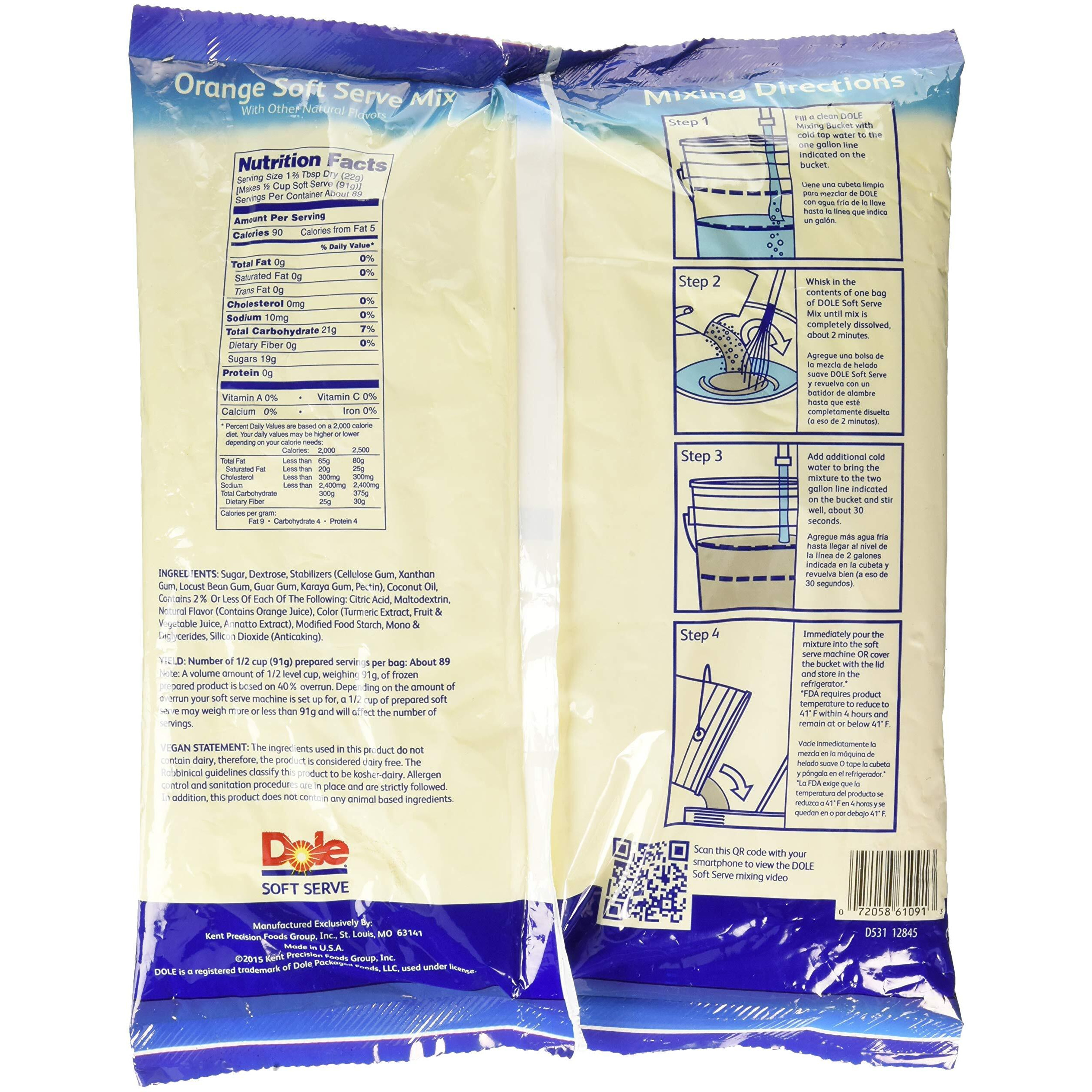 Dole Soft Serve Mix, Orange, 4.40 Pound