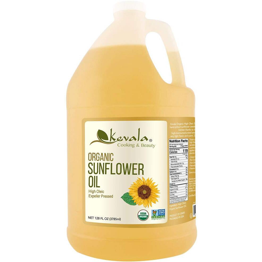 Kevala High Oleic Organic Sunflower Oil, 1 Gallon