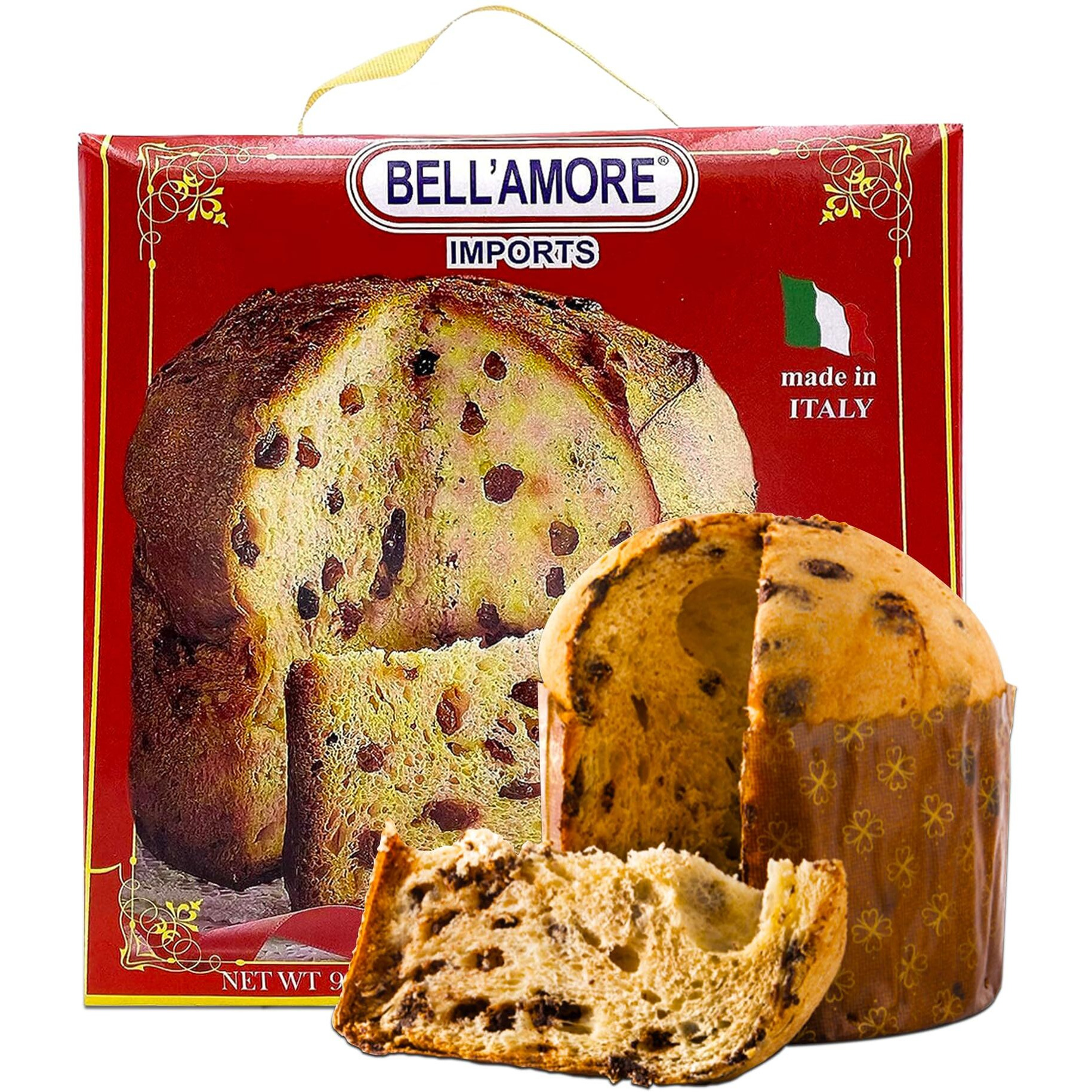 Traditional Italian Panettone Bread 2Lbs | Imported From Italy | Italian Cake With Raisins And Dried Candied Orange Peels