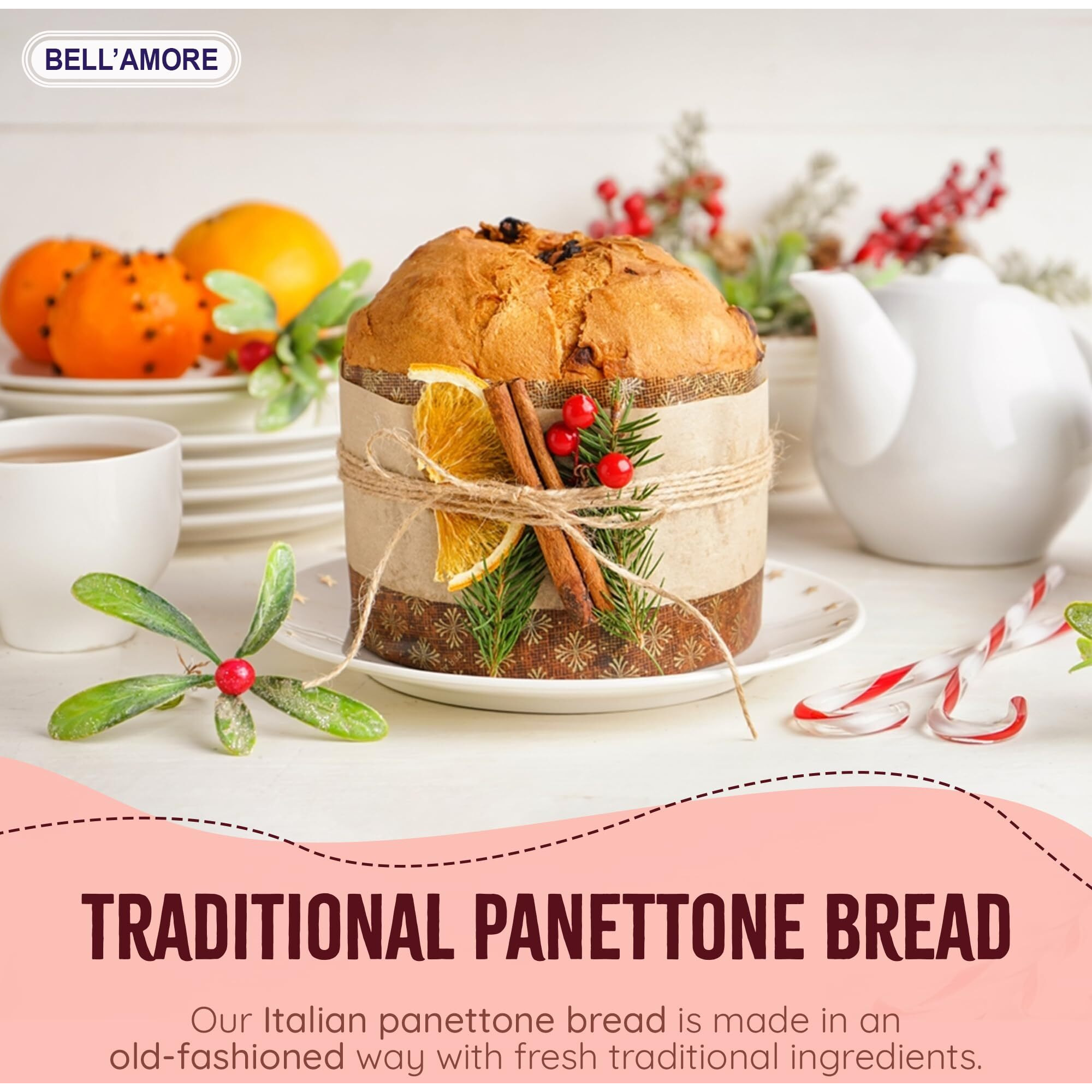 Traditional Italian Panettone Bread 2Lbs | Imported From Italy | Italian Cake With Raisins And Dried Candied Orange Peels