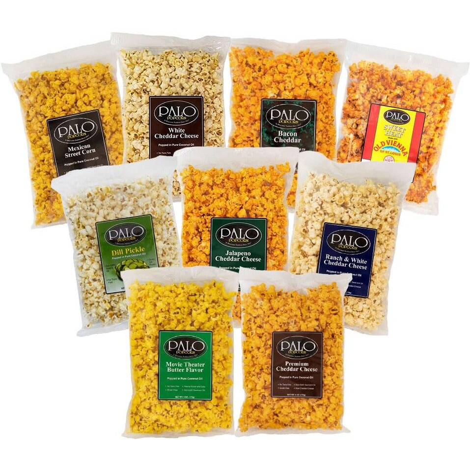 Palo Popcorn Gourmet Cheddar Cheese Popcorn Snacks, Gluten Free, Pick 6 Custom Variety Pack, 5.0-7.0 Ounce Bags (Pack Of 6)