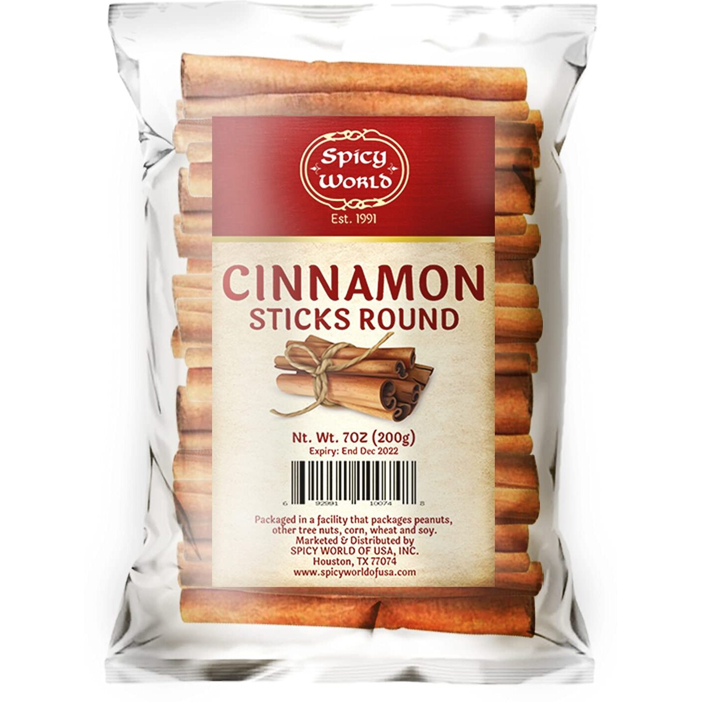 Spicy World Cinnamon Sticks 7 Ounce Bag - Perfect For Baking, Cooking & Beverages - 3+ Inches Length - Cassia Saigon Cinnamon From Vietnam