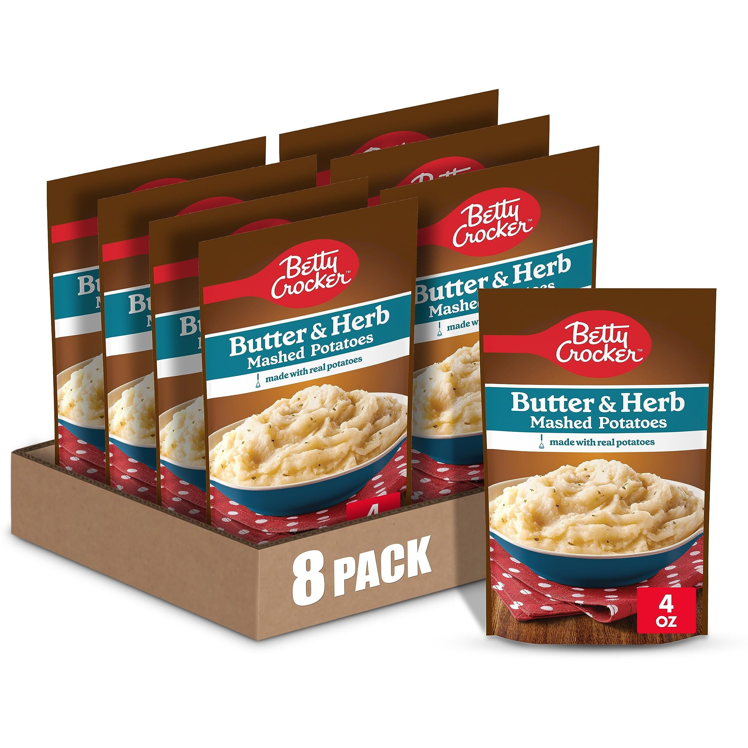 Betty Crocker Butter & Herb Mashed Potatoes, 4 Ounces (Pack Of 8)