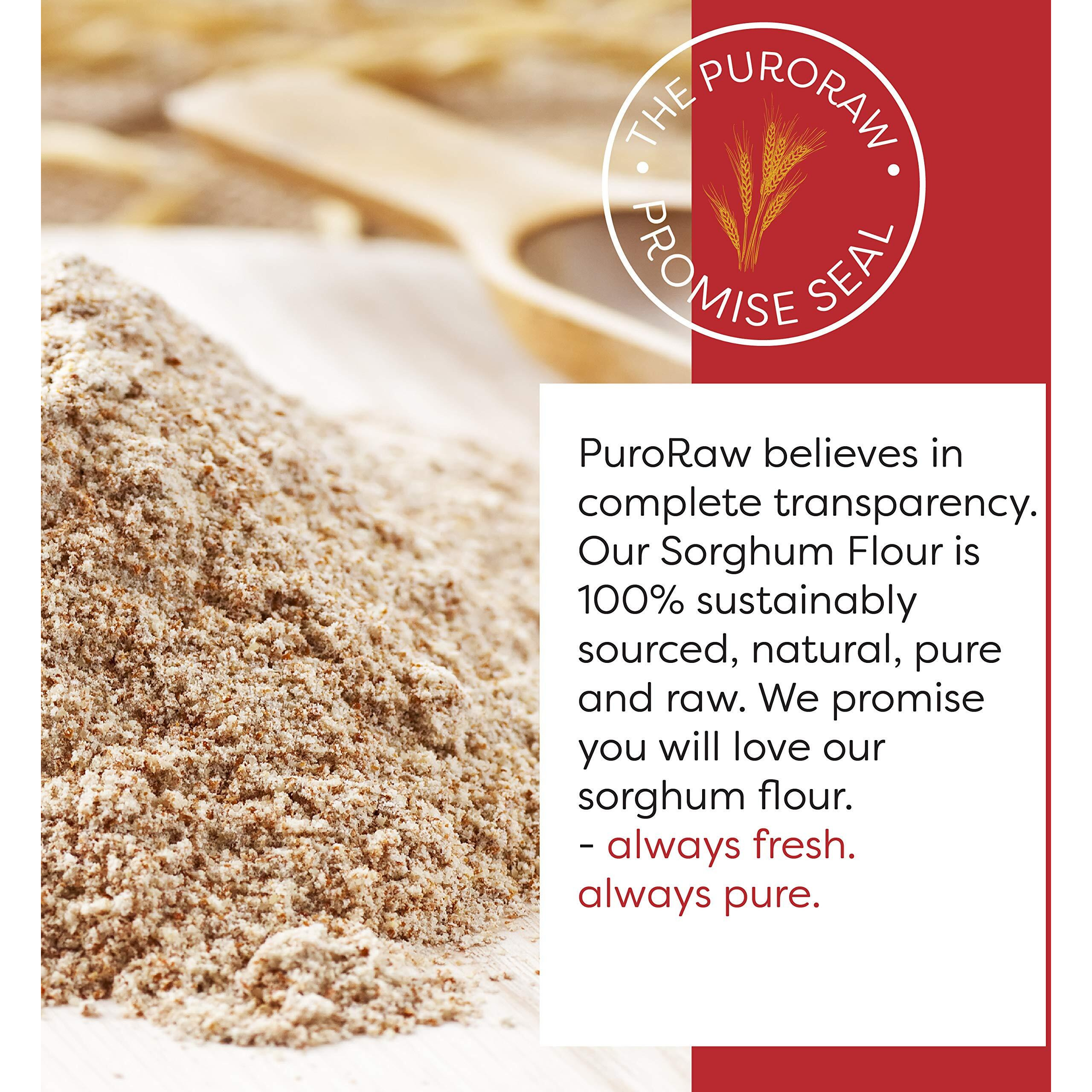 Sorghum Flour, 2Lbs, Gluten Free Flour, Jowar Flour, Sweet White Sorghum Flour Gluten Free, Sweet Sorghum Flour, Whole Grain, All Natural, Batch Tested, Non-Gmo, 2 Pounds, By Puroraw.