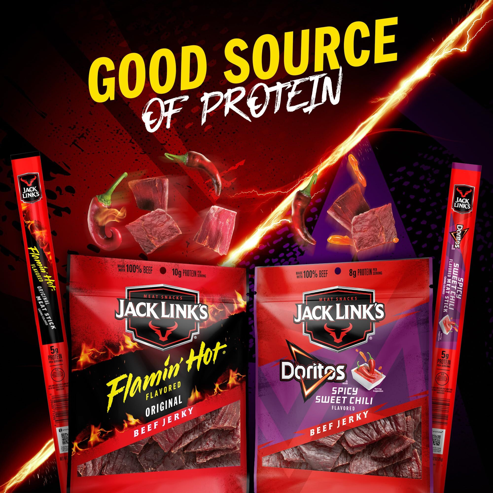 Frito Lay Jack Links Fritos Chili Cheese Meat Sticks Straight Pack (Pack Of 20)