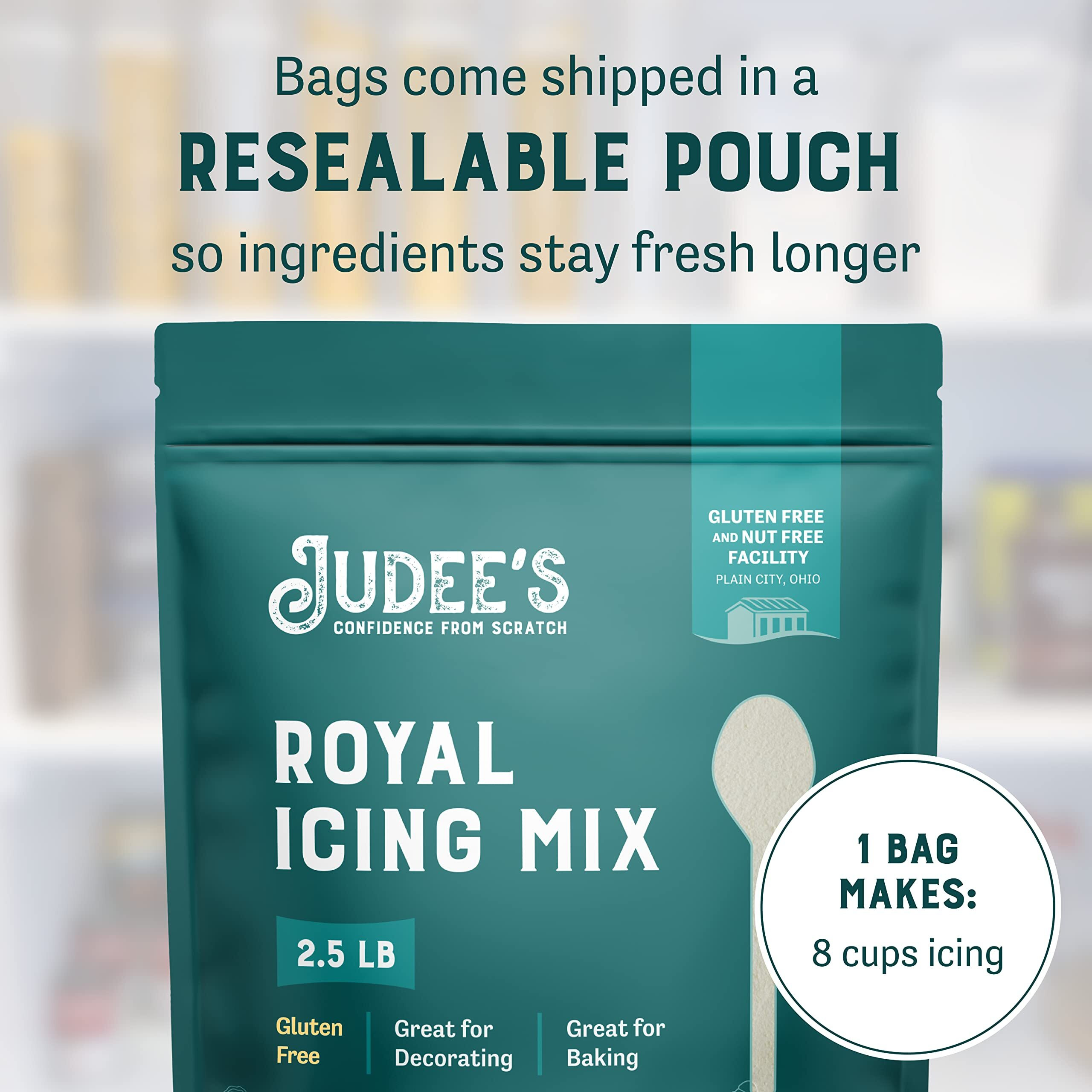 Judee's Royal Icing Mix 2.5 Lb - Frost Cookies Like A Professional - Great For Decorating And Baking - Just Add Water - Non-Gmo, Gluten-Free And Nut Free