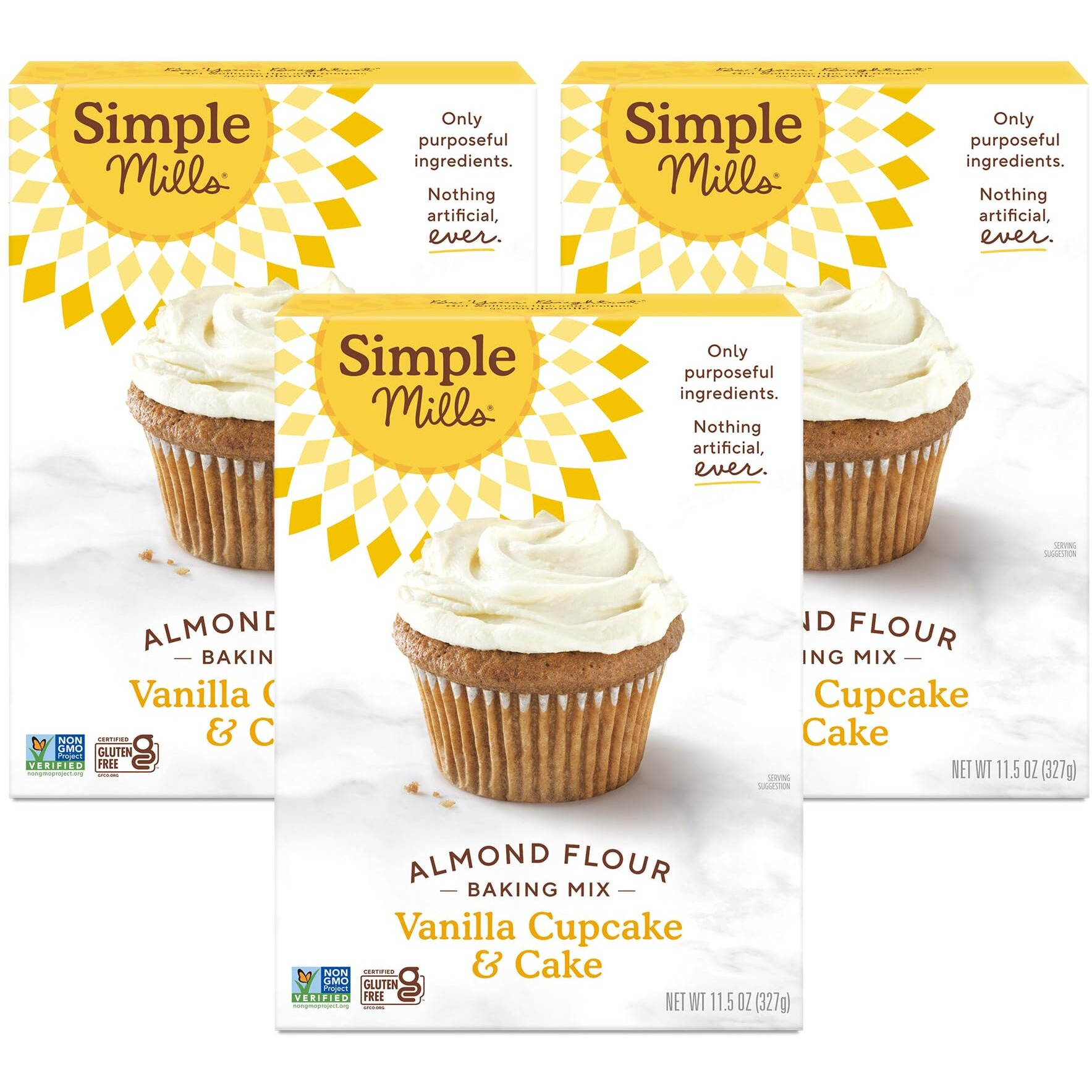 Almond Flour Baking Mix, Vanilla Cupcake & Cake Mix - Gluten Free, Plant Based, Paleo Friendly, 11.5 Ounce (Pack Of 3)