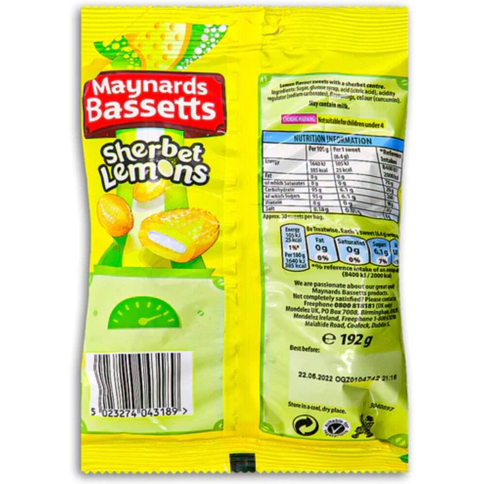 Bassetts Sherbert Lemons 192G (3 Pack)