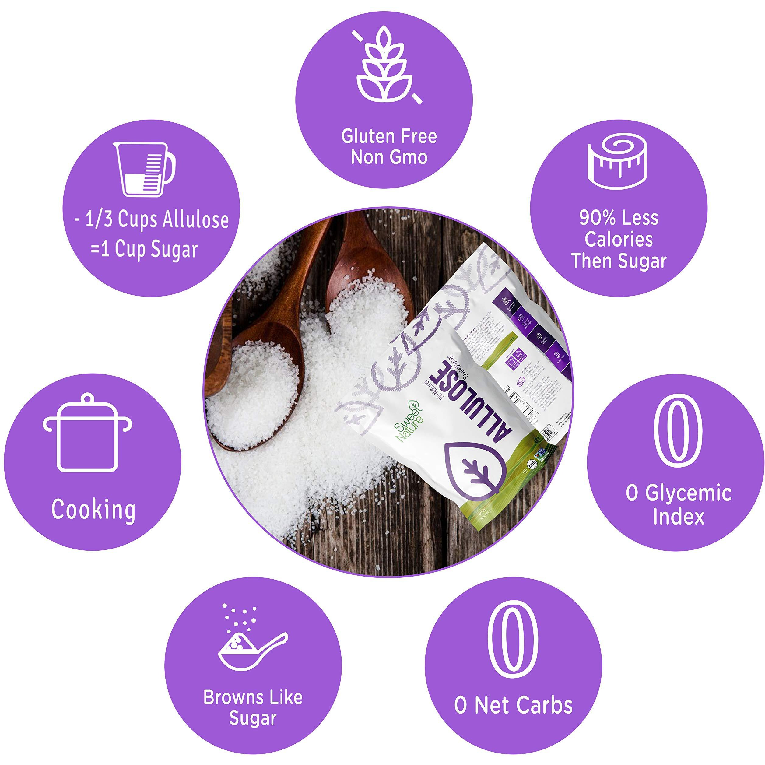 Sweet Nature Allulose Sweetener - Gluten And Sugar Free - Zero Net Carb - Non Gmo - Kosher - Keto Friendly (14 Oz)