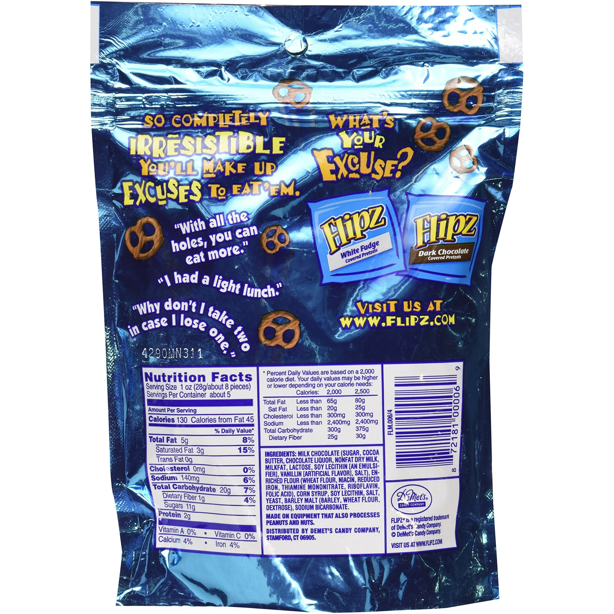 Flipz, Milk Chocolate Covered Pretzels, 5Oz Bag Bag (Pack Of 4)