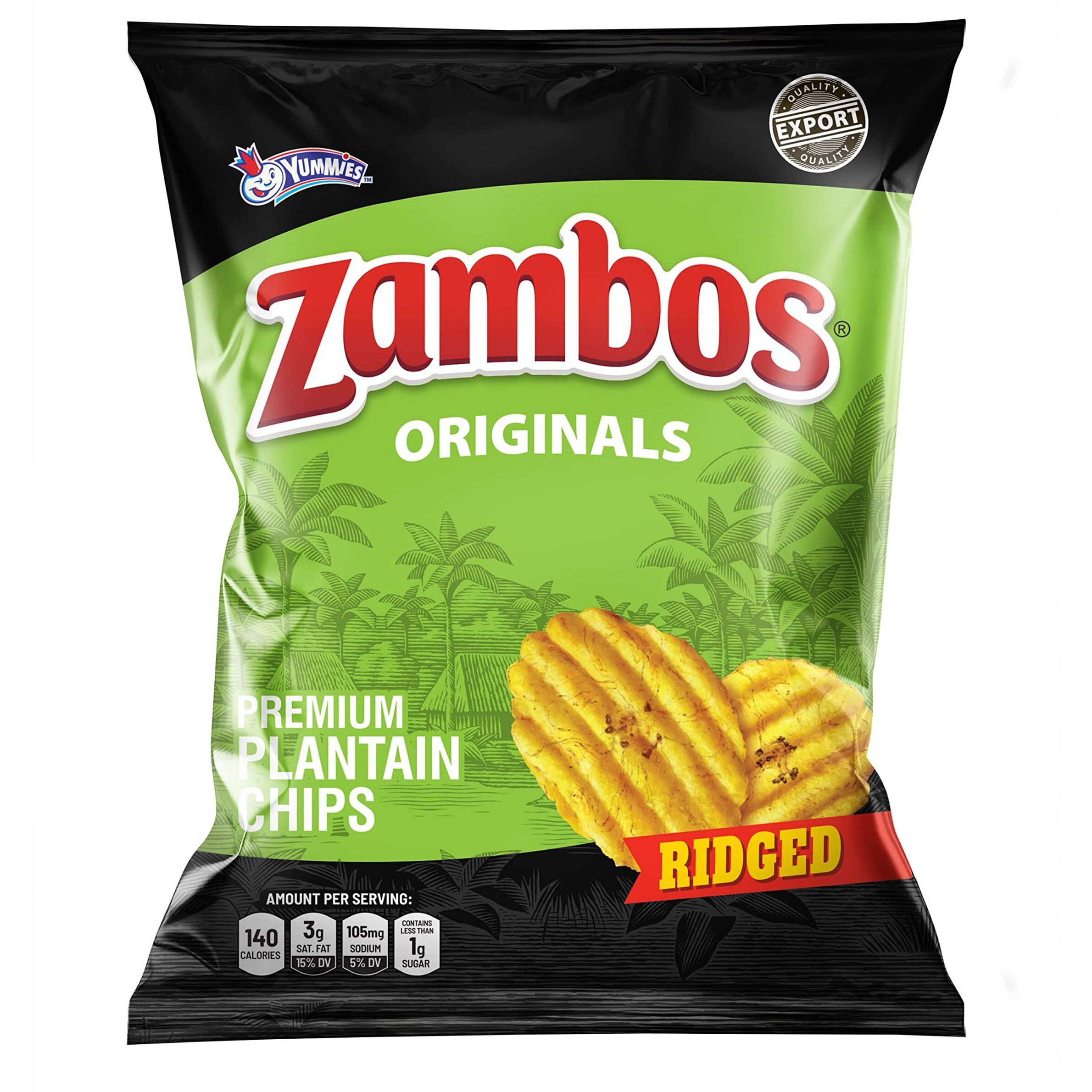 Zambos Plantain Chips Original, Ridged (Pack Of 12)