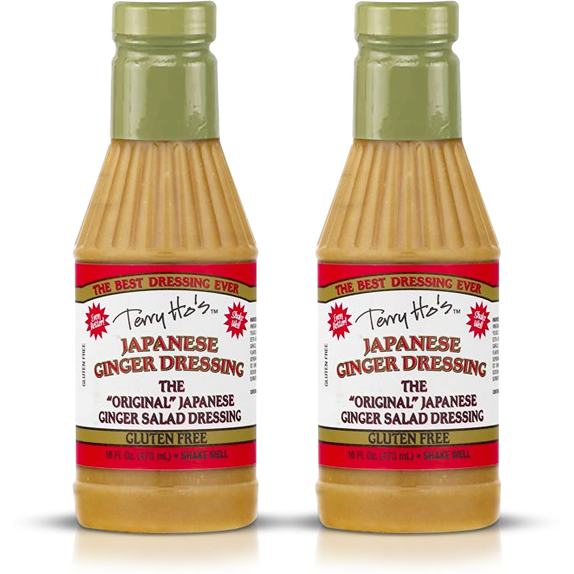 Terry Ho's Japanese Ginger Dressing 16 Oz - Gluten-Free - Sesame Sauce For Salad, Dipping, Marinade - Perfect For Asian Food, Roasted Chicken, Potato Salad (Pack Of 2)