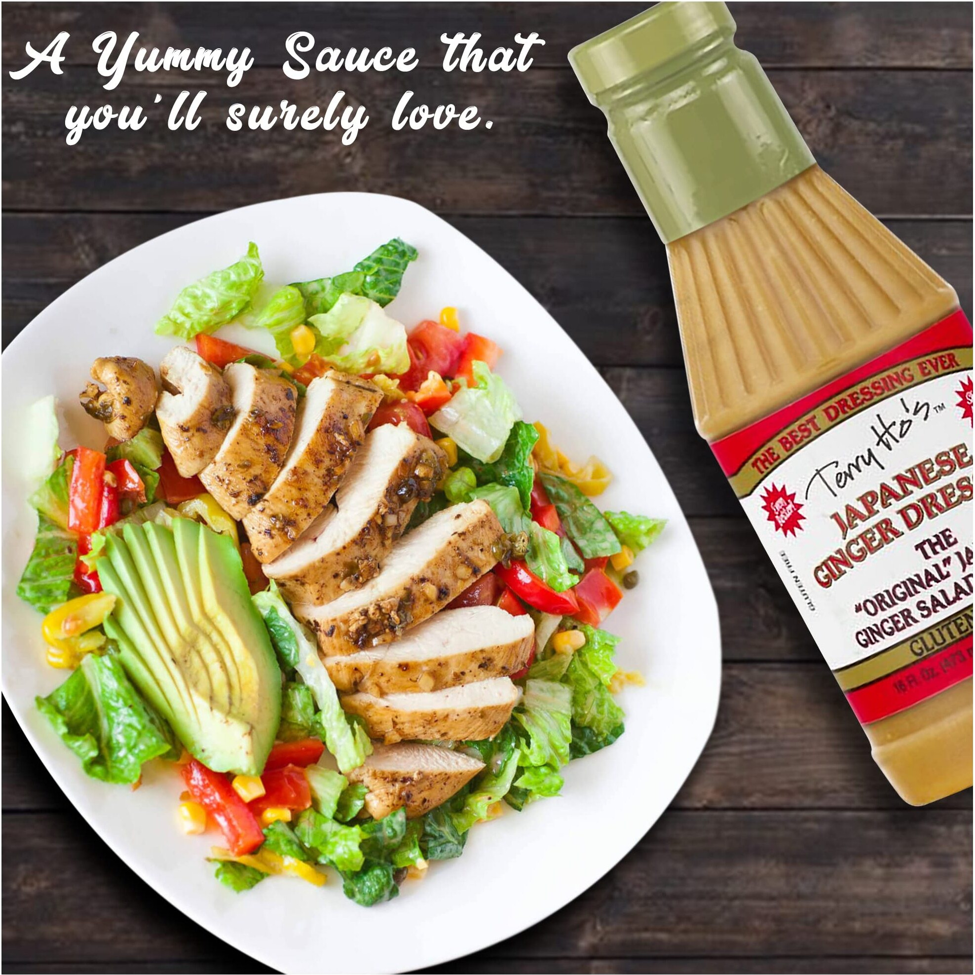 Terry Ho's Japanese Ginger Dressing 16 Oz - Gluten-Free - Sesame Sauce For Salad, Dipping, Marinade - Perfect For Asian Food, Roasted Chicken, Potato Salad (Pack Of 2)