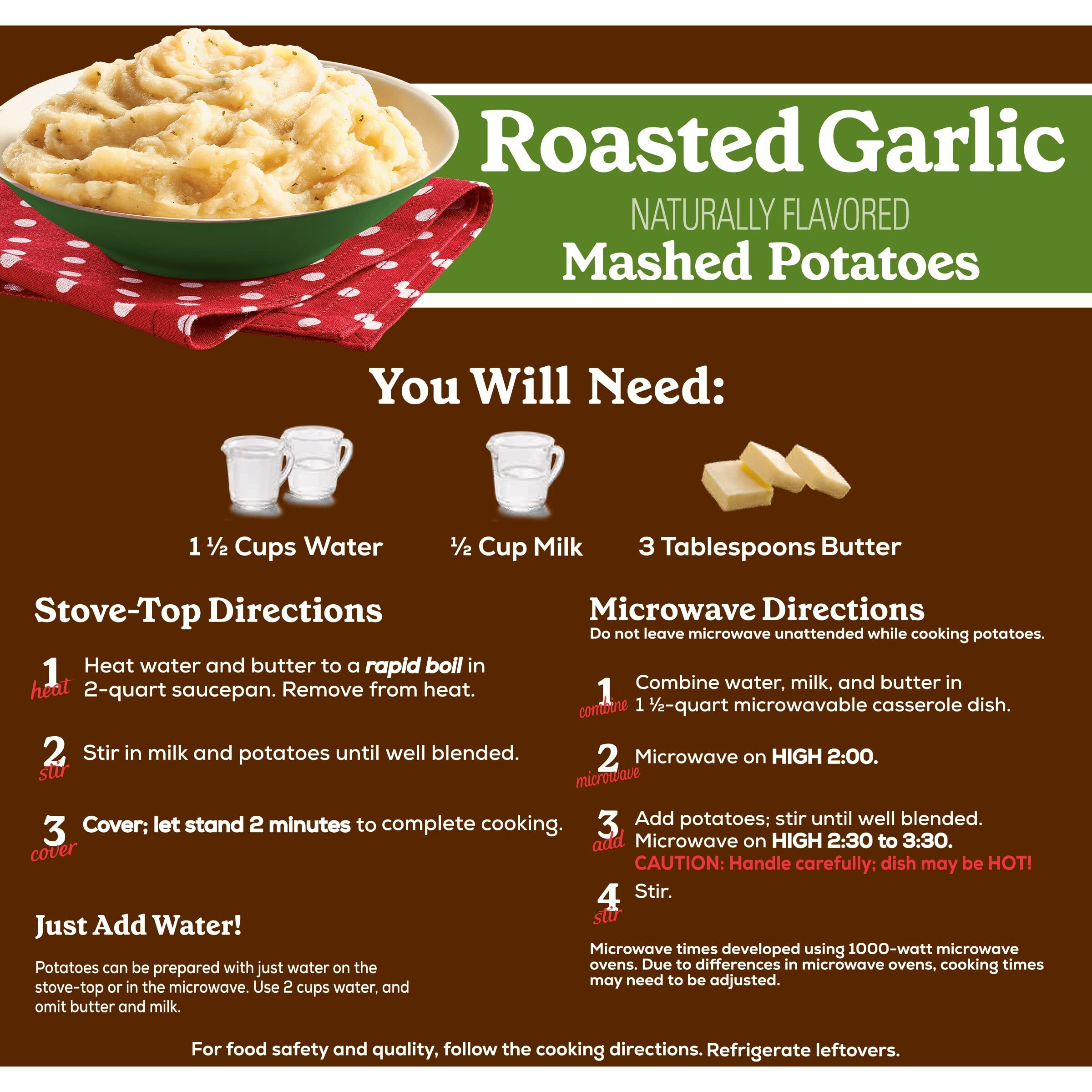 Betty Crocker Roasted Garlic Mashed Potatoes, 4 Oz. (Pack Of 8)