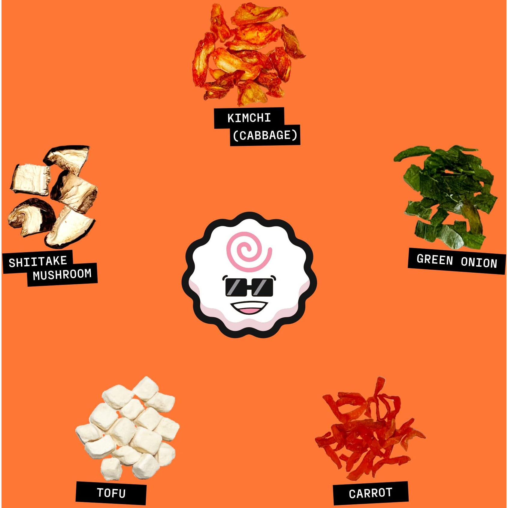 The Ramen Bae - Kimchi Mix, Dried Ramen Toppings - Ramen Toppers - 14Oz