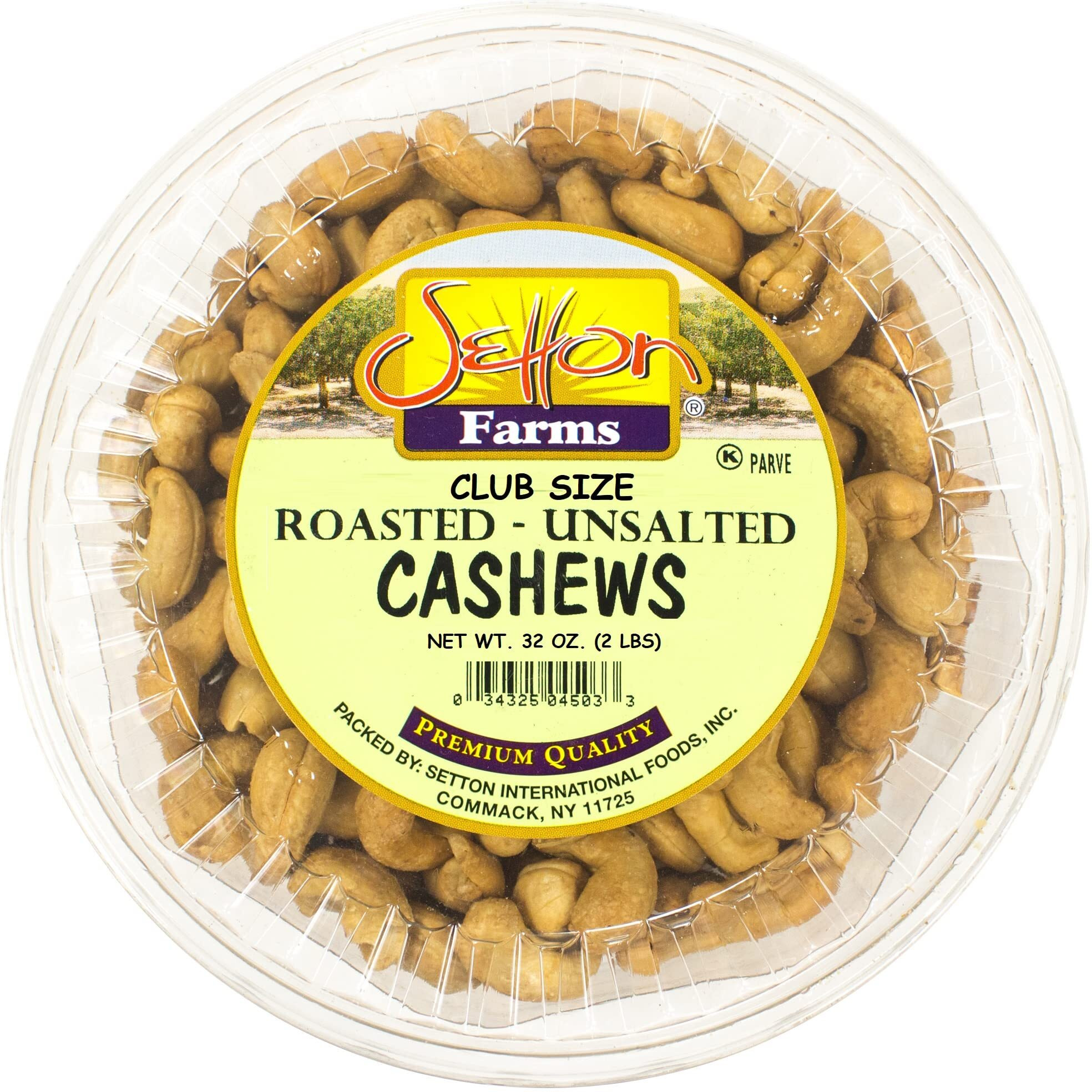 Cashews Roasted Unsalted | Non-Gmo | Premium Quality | Bulk Value Size 32 Oz. (2 Lb.)