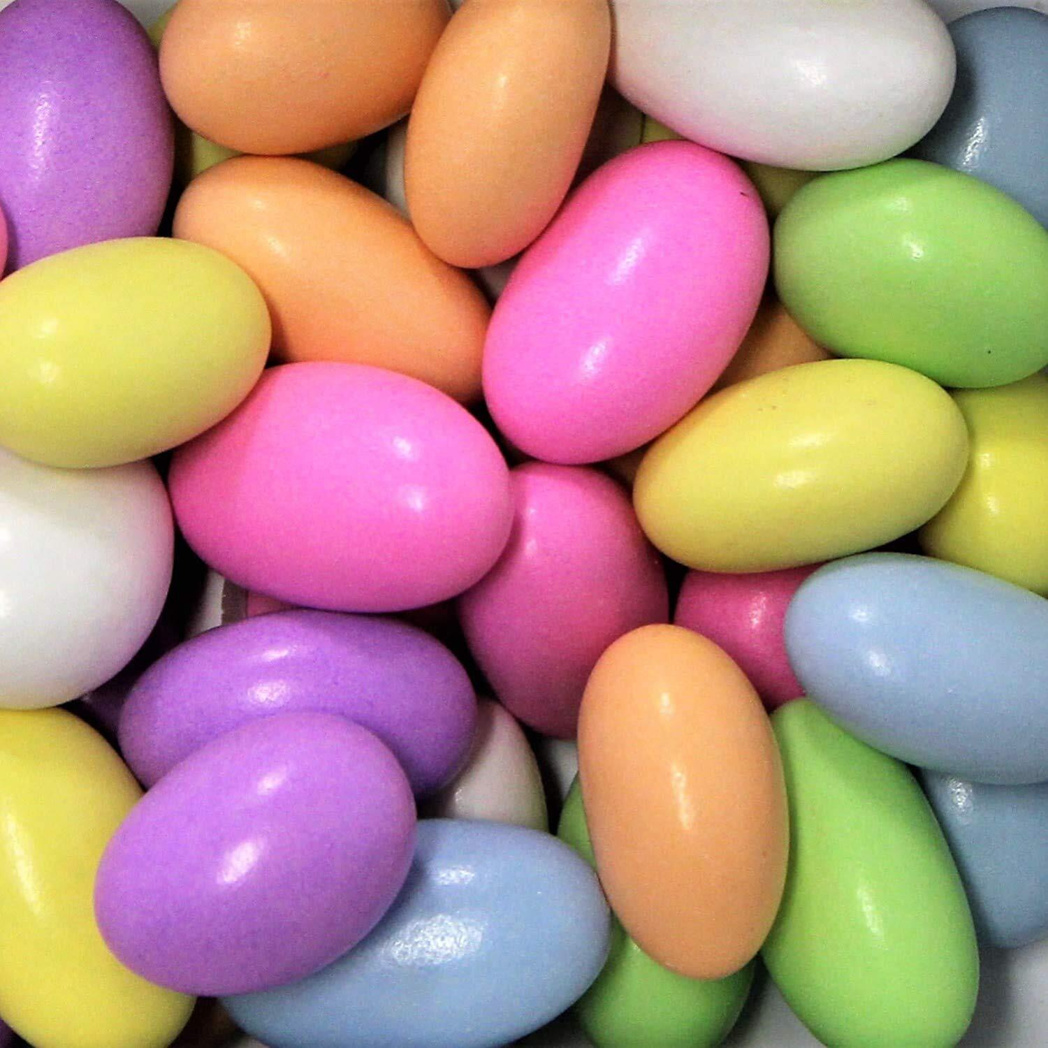 Assorted Jordan Almonds Pastel Colors By Its Delish, 3.5 Lbs Jumbo Container | Sugared Almond Nut With Sweet Hard Candy Coating - Wedding Favors, Bridal Baby Showers, Party Buffet Confetti Candies - Vegan & Kosher