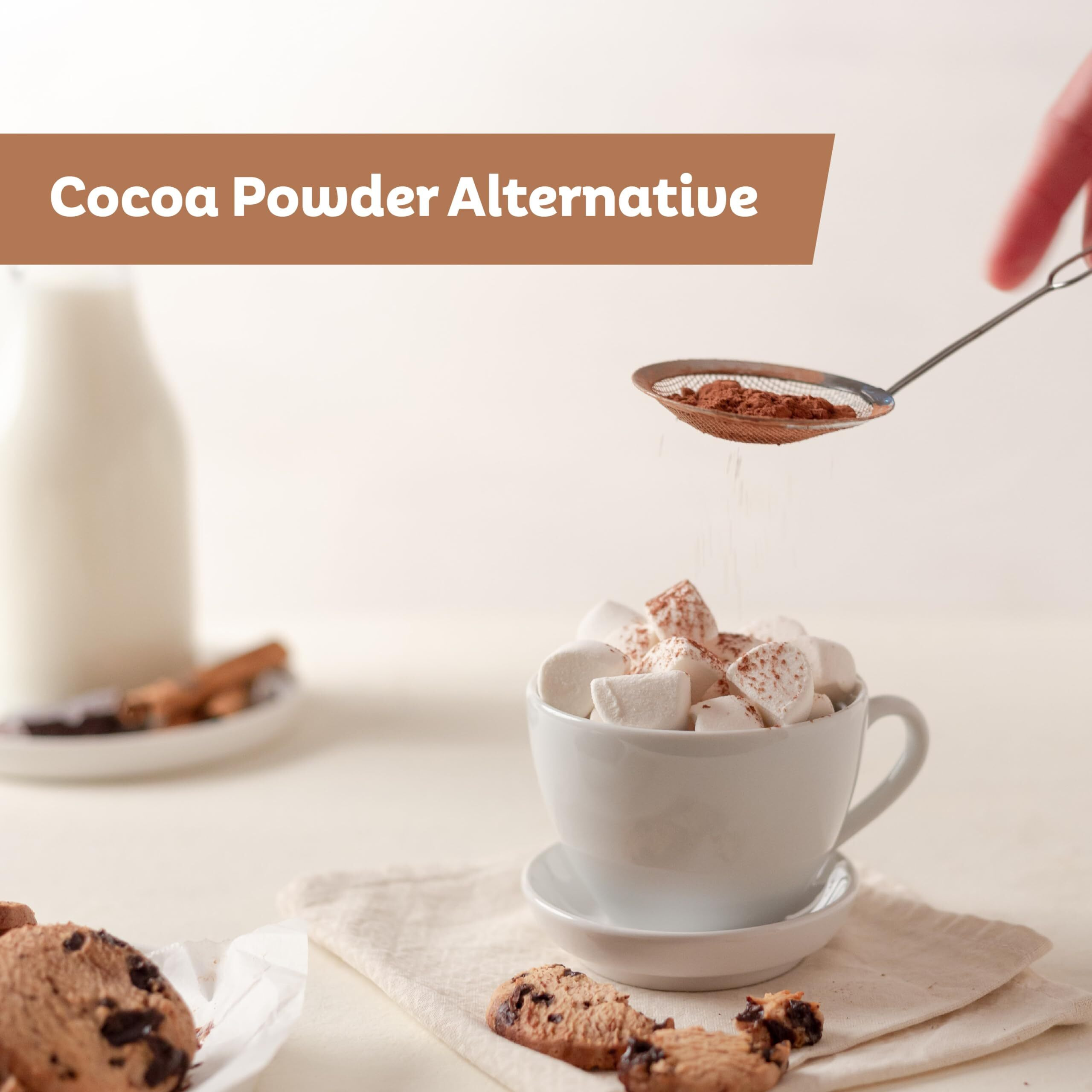 Roots Circle Premium Carob Powder Unsweetened | Kosher Bulk 14Oz - Cocoa Powder Alternative | Rich In Fiber Caffeine Sugar-Free Chocolate Substitute Great For Smoothies, Cookies, And Yogurt