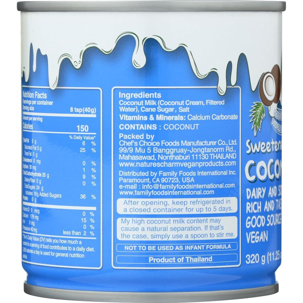 Nature's Charm Sweetned Condensed Coconut Milk, 11.25 Oz. (Pack Of 2)