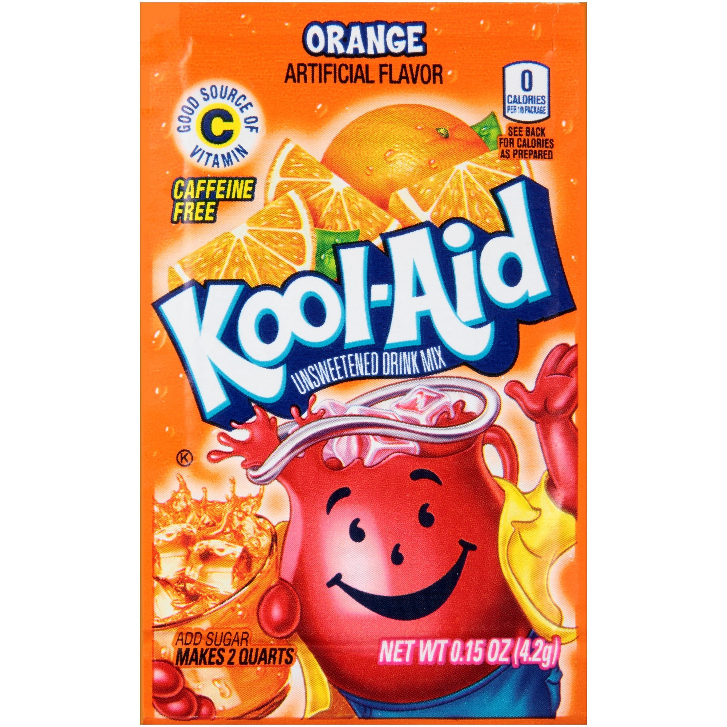 Kool-Aid Unsweetened Caffeine Free Orange Zero Calories Powdered Drink Mix 192 Count Pitcher Packets