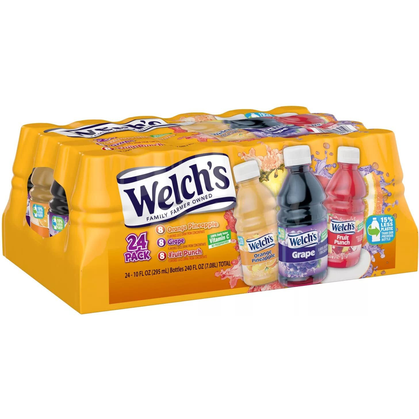 Welch's Variety Pack - Orange Pineapple, Grape And Fruit Punch - No Preservatives - Rich Source Of Vitamin C - Ready Set Gourmet Donate A Meal Program - 1 Pack (10Oz / 24Pk Each)