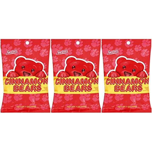 Sweets Cinnamon Bears Candy, 7 Ounce Resealable Bag, Pack Of 3