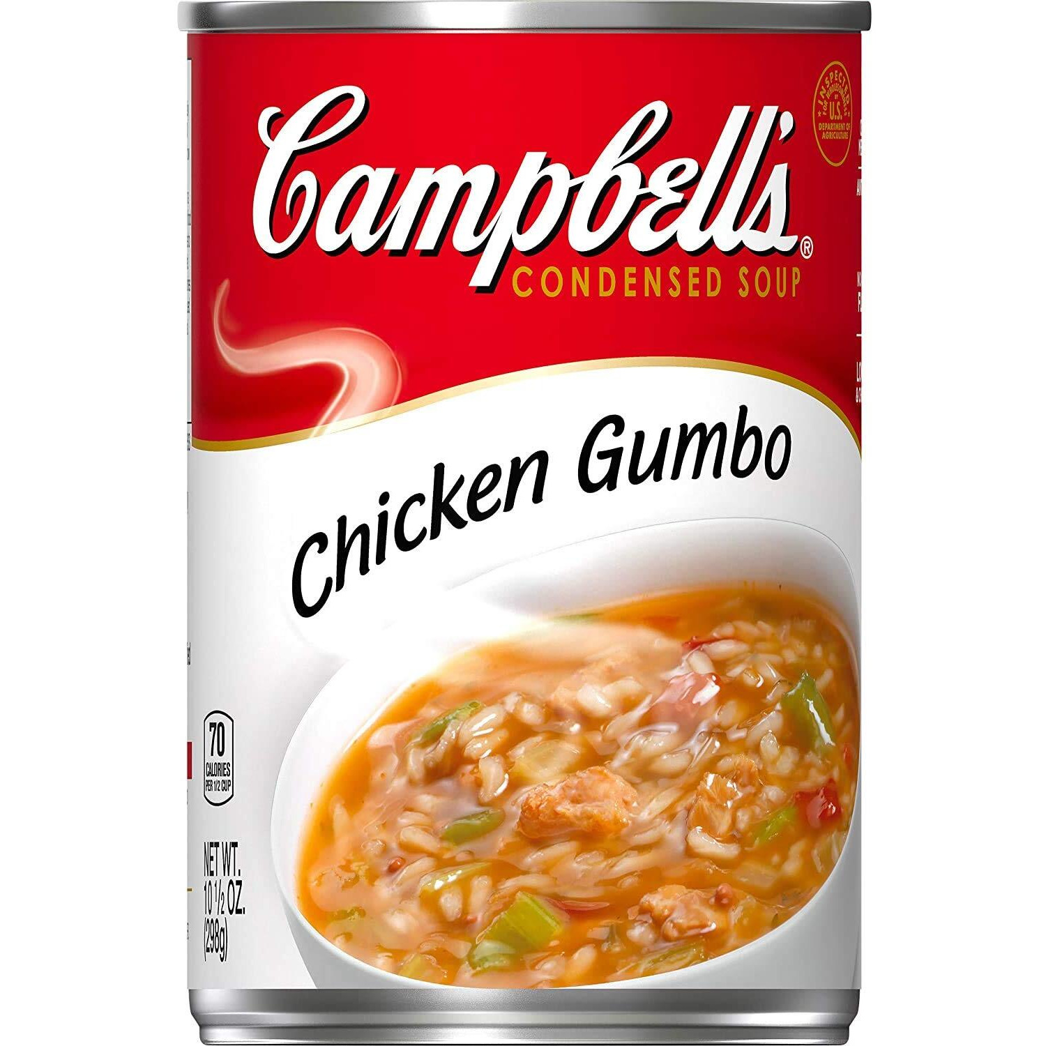 Condensed Soup, Campbells Chicken Gumbo Mix With Rice And Vegetable, An Instant Heart Healthy Food, Low In Fat And Cholesterol, Homestyle Gumbo Base Soup For The Whole Family, 6-10.5 Oz Cans
