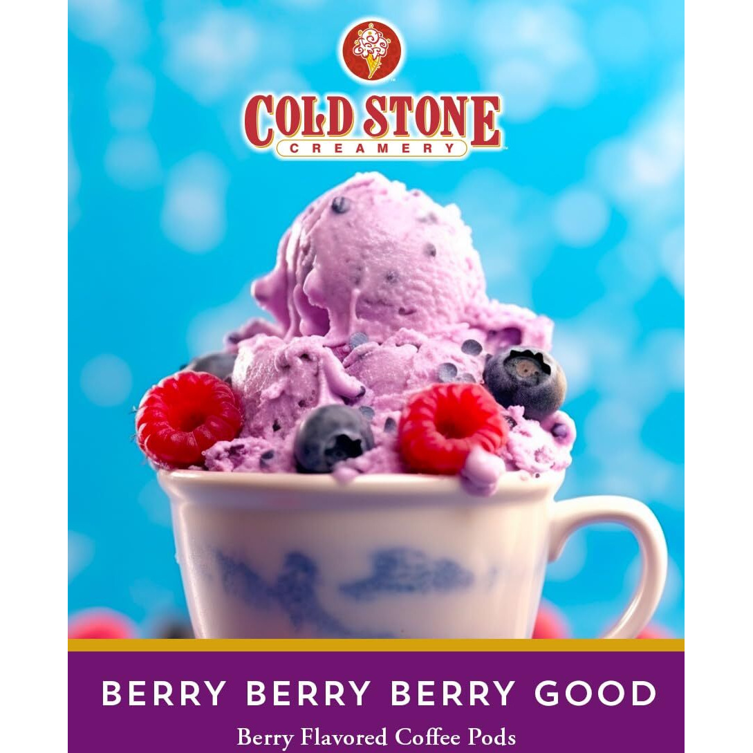 Cold Stone Creamery Beverages Berry Berry Berry Good Ice Cream Flavored Coffee Pods, Compatible With K Cup Brewers Including 2.0, 40 Count
