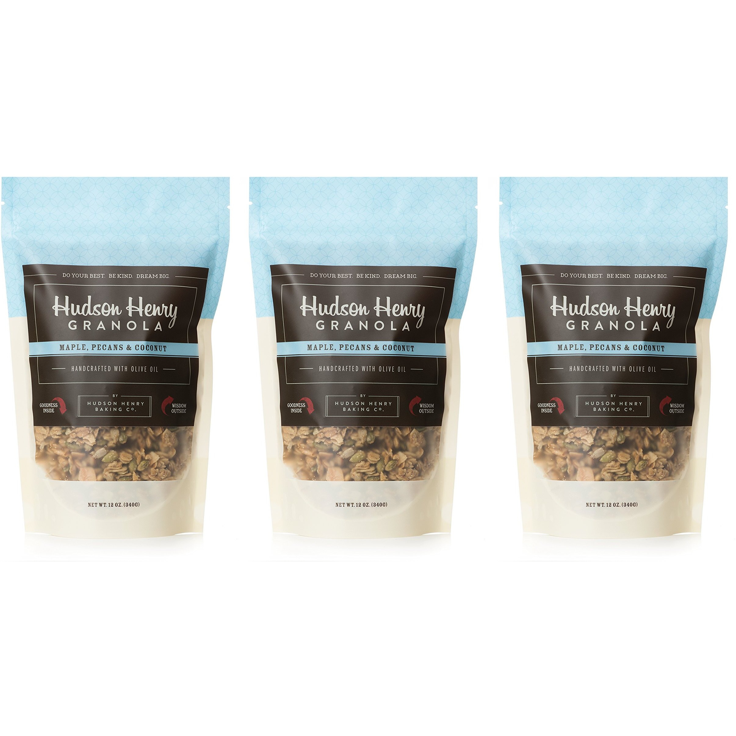 Hudson Henry Granola, Maple, Pecan & Coconut - 12 Oz. Package, Pack Of 3 | Non-Gmo Project Verified