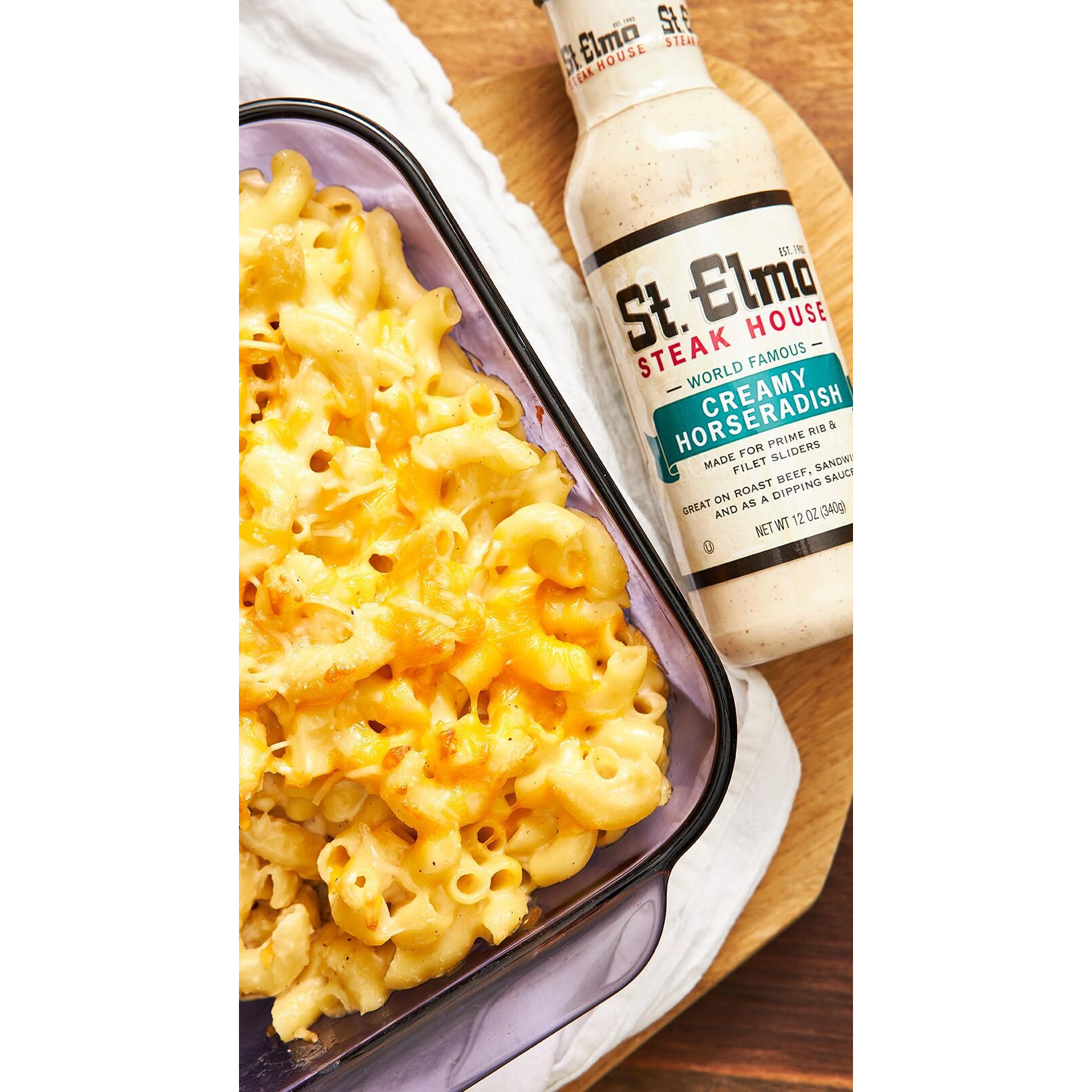 St. Elmo Cocktail Sauce (8 Fl Oz) And Creamy Horseradish (12 Fl Oz) Bundle, Extra Spicy Combo For Steak And Seafood, World Famouse