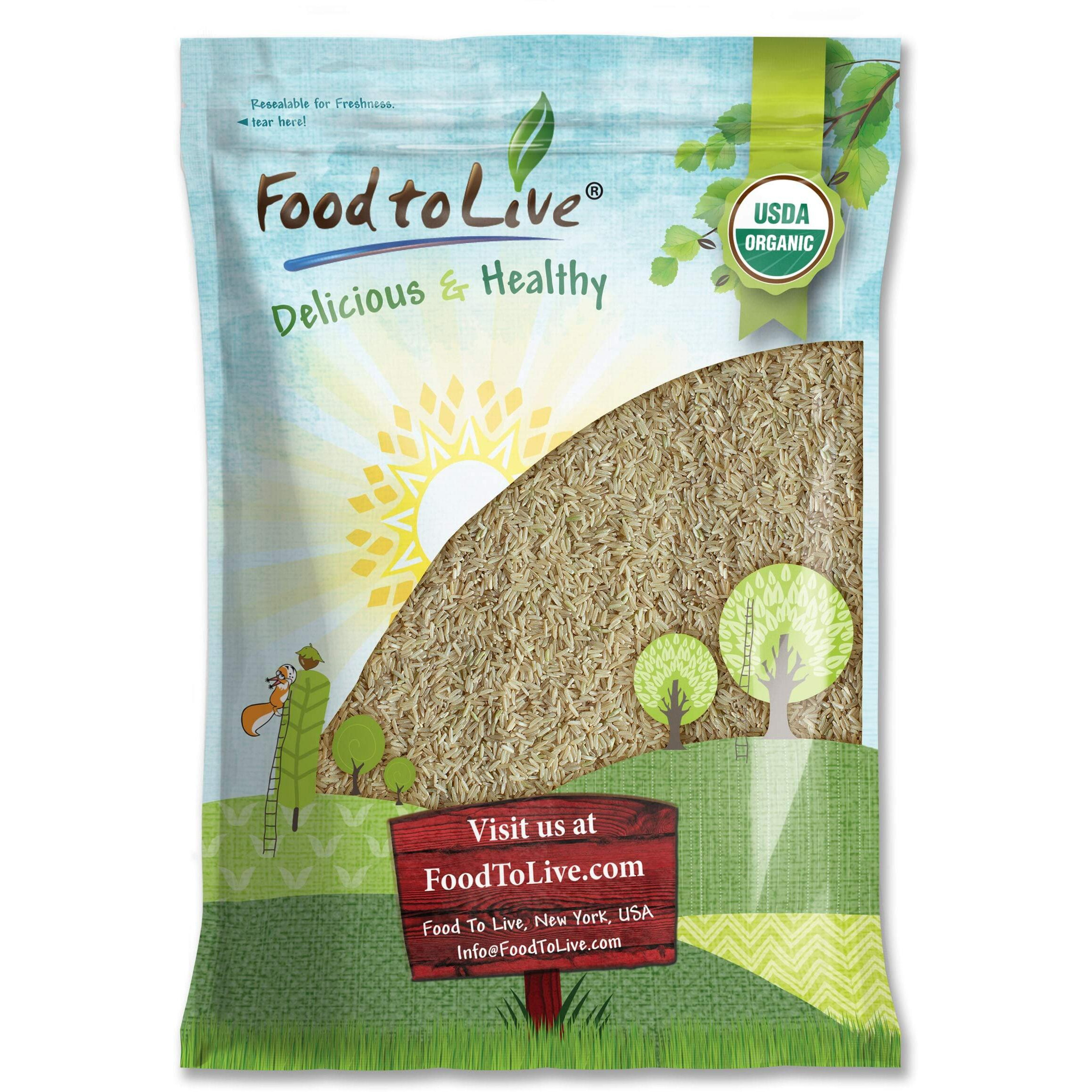Food To Live Organic Long Grain Brown Rice, 8 Pounds - Non-Gmo, Whole Grain, Raw, Non-Irradiated, Kosher, Vegan, Bulk. Chewy Texture. Good Source Of Dietary Fiber. Perfect For Salads, Pilafs.
