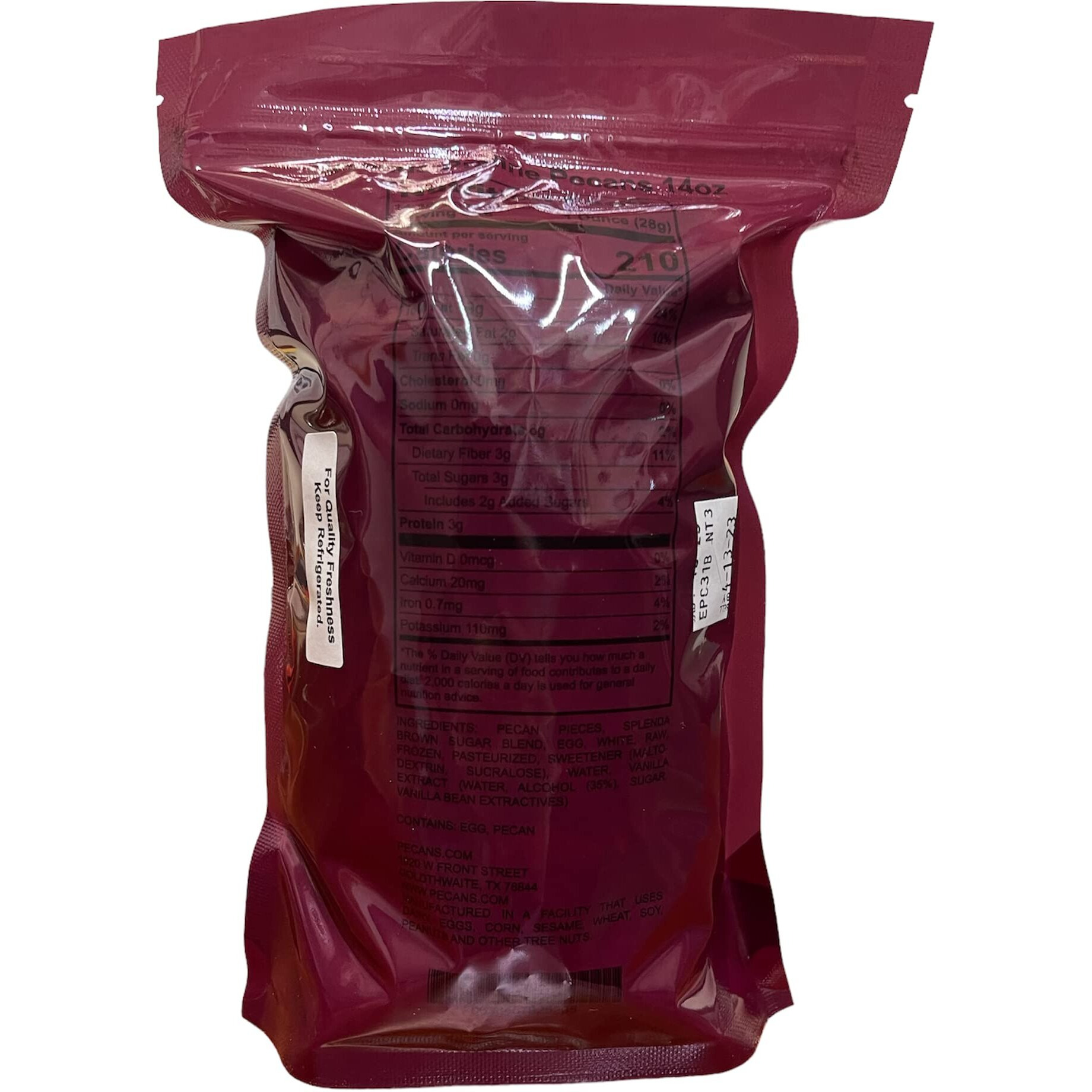 Sweet Praline Pecans -12 Oz Resealable Bag Gluten-Free & Low-Carb - Pecans.Com Goldthwaite Tx