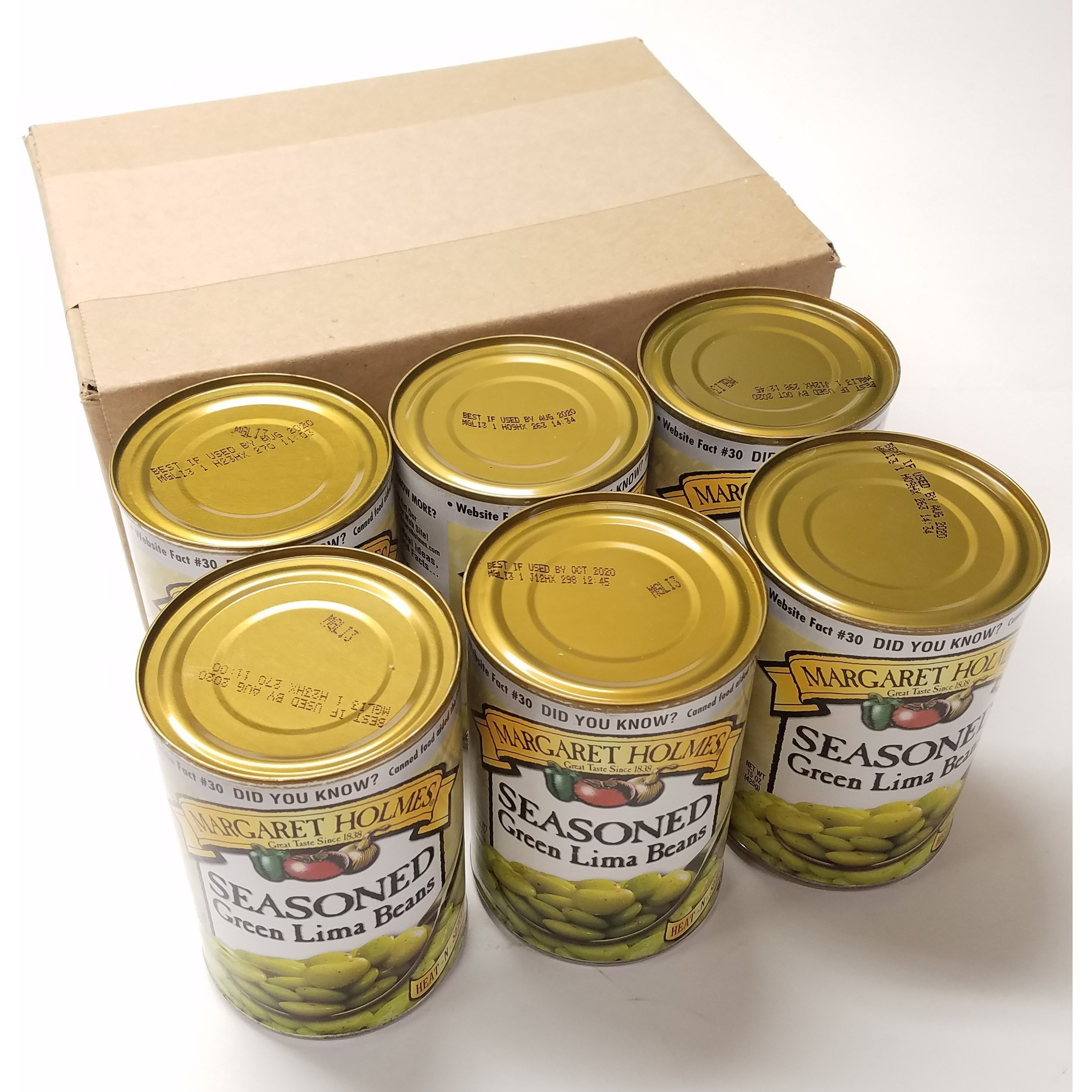 Margaret Holmes, Medium Seasoned Green Lima Beans, 15Oz Can (Pack Of 6)