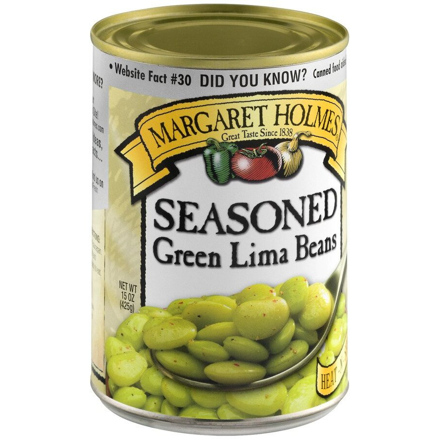 Margaret Holmes, Medium Seasoned Green Lima Beans, 15Oz Can (Pack Of 6)
