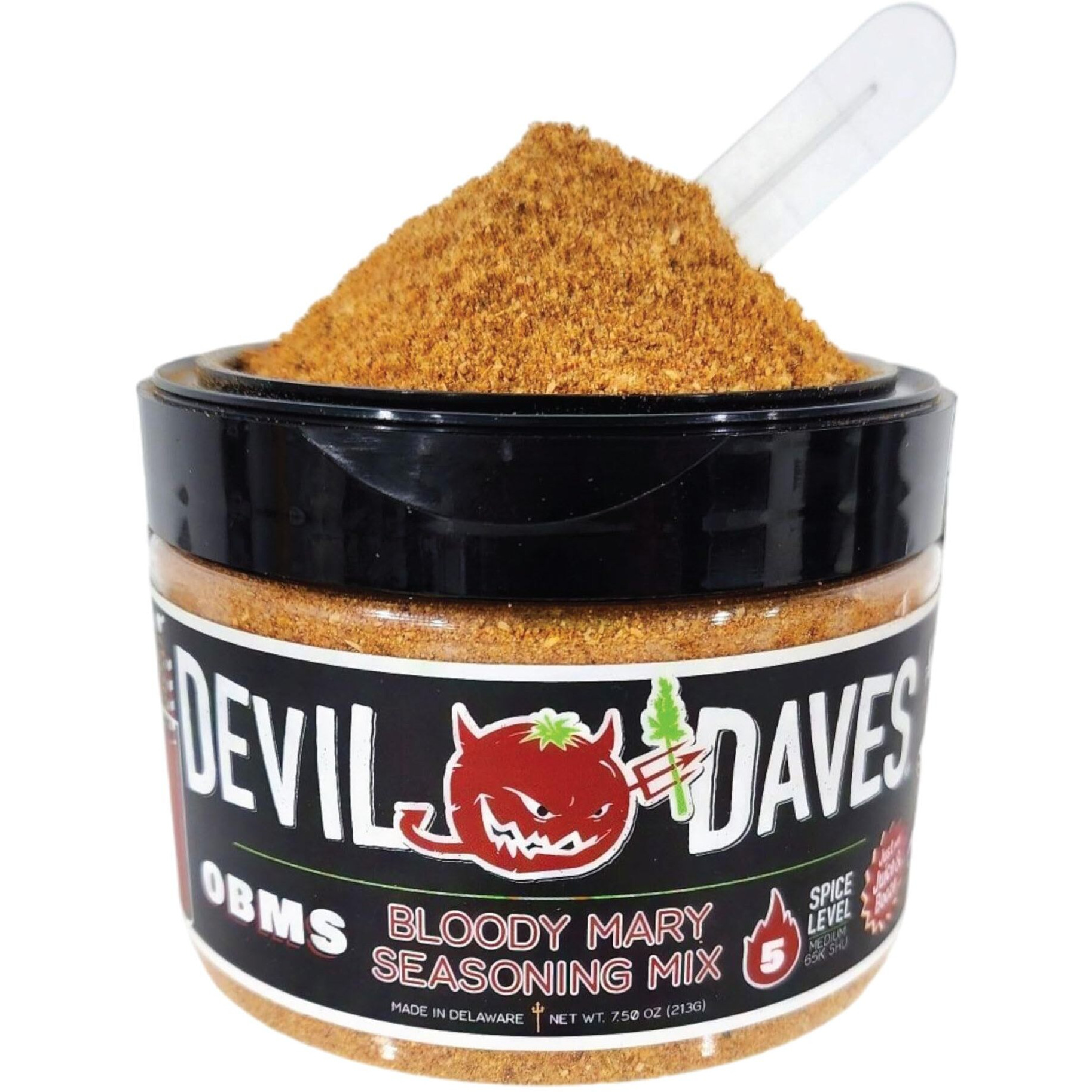 Devil Daves Bloody Mary Seasoning Mix Tub - Turns Any Tomato Juice Into Bloody Mary Mix ~ Use With Bloody Caesars Or Micheladas - Premium Spices - Scoop Included | (25 Serving - 7.5 Oz)