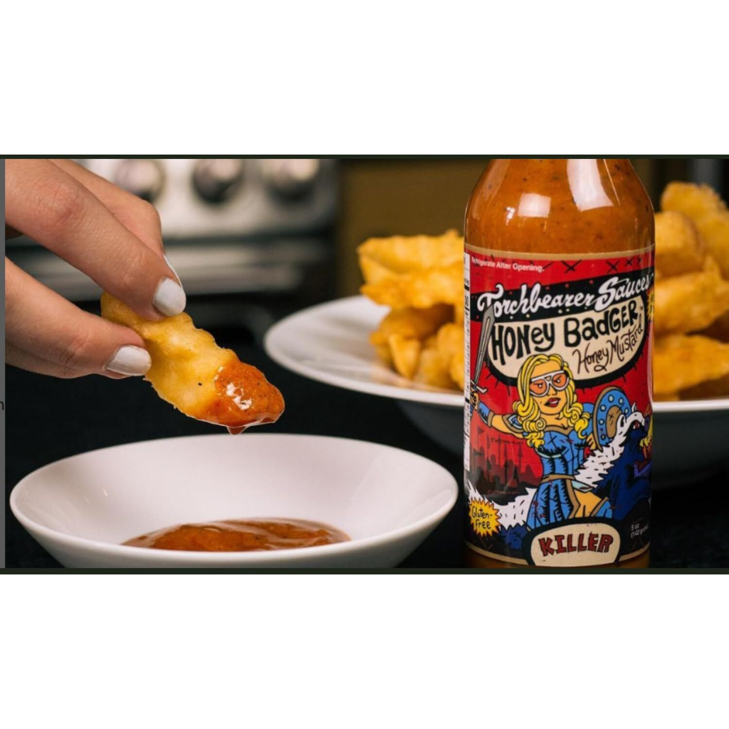 Honey Badger Sauce By Torchbearer Sauces, Spicy Hot Sauce With Flavors Of Scorpion Pepper, Carolina Reaper Pepper & Mustard Seed, Made With All Natural Ingredients, 5 Fl Oz Bottle (1-Pack)