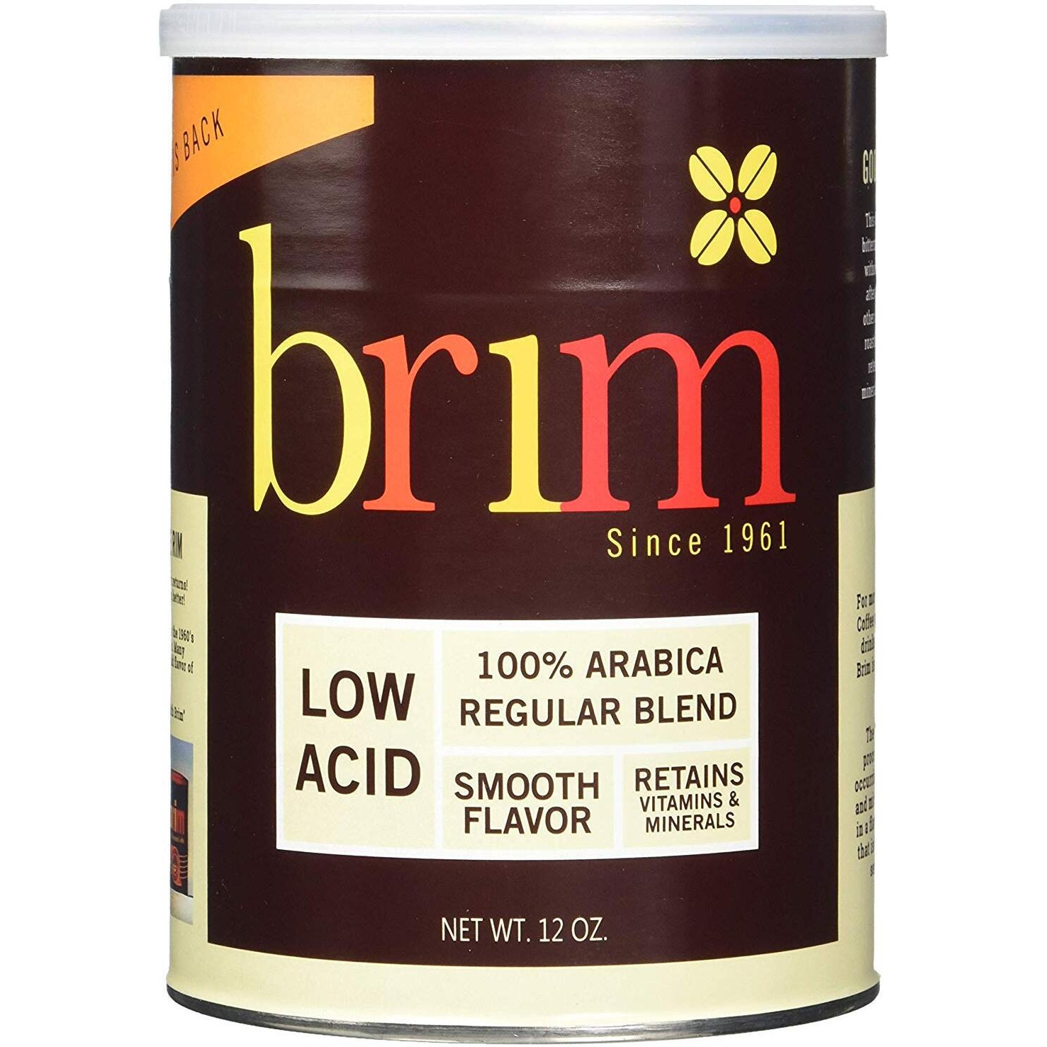 Brim Low Acid Ground Coffee, Regular Blend, 12 Oz