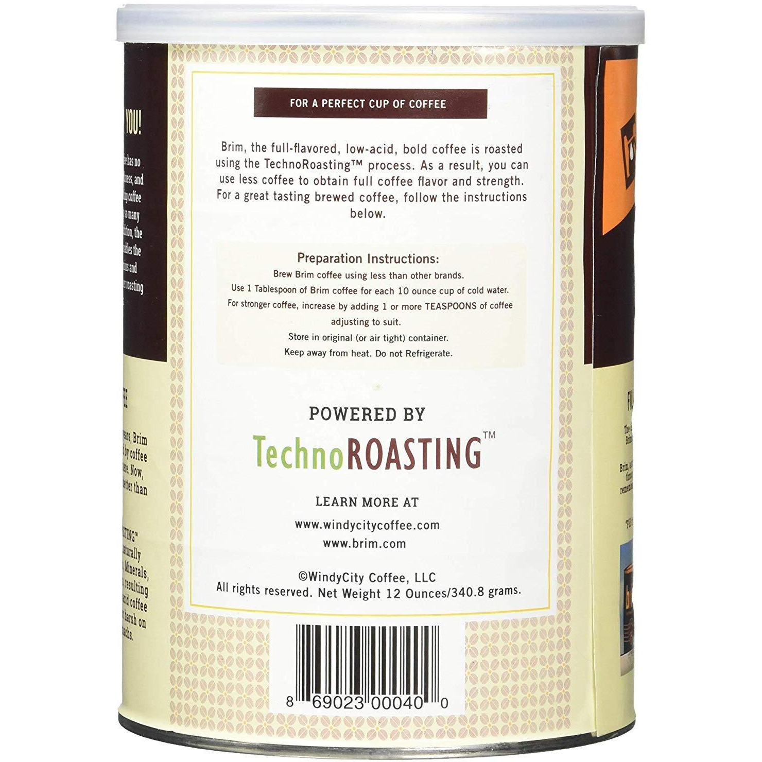 Brim Low Acid Ground Coffee, Regular Blend, 12 Oz