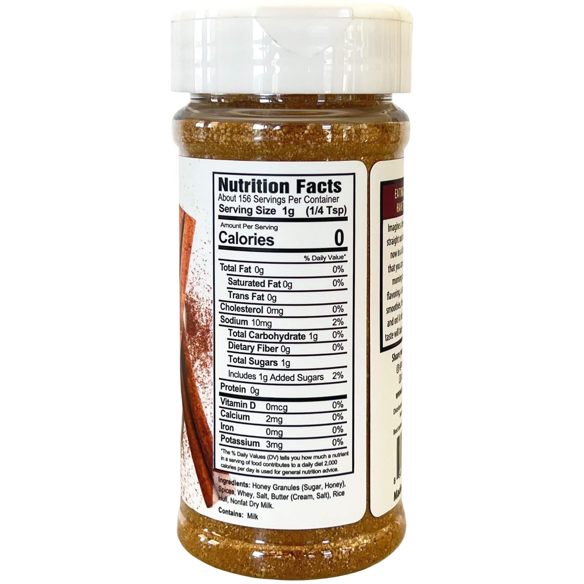 Cinnamon Roll Ice Cream Topping - Gluten Free Cinnamon Powder Seasoning For Oatmeal, Waffle, Pancake Mix, Yogurt & Popcorn. Keto & Low Sodium French Toast, Donut & Coffee Flavoring Topper 5.5Oz