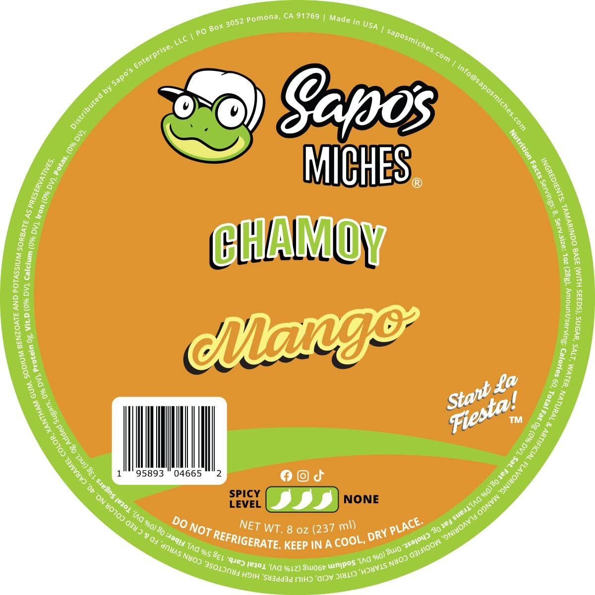 Sapo's Miches Chamoy Rim Rimming Paste Sauce Candy Dip For Drinks, Micheladas, Fruit, 8 Oz (Mango)
