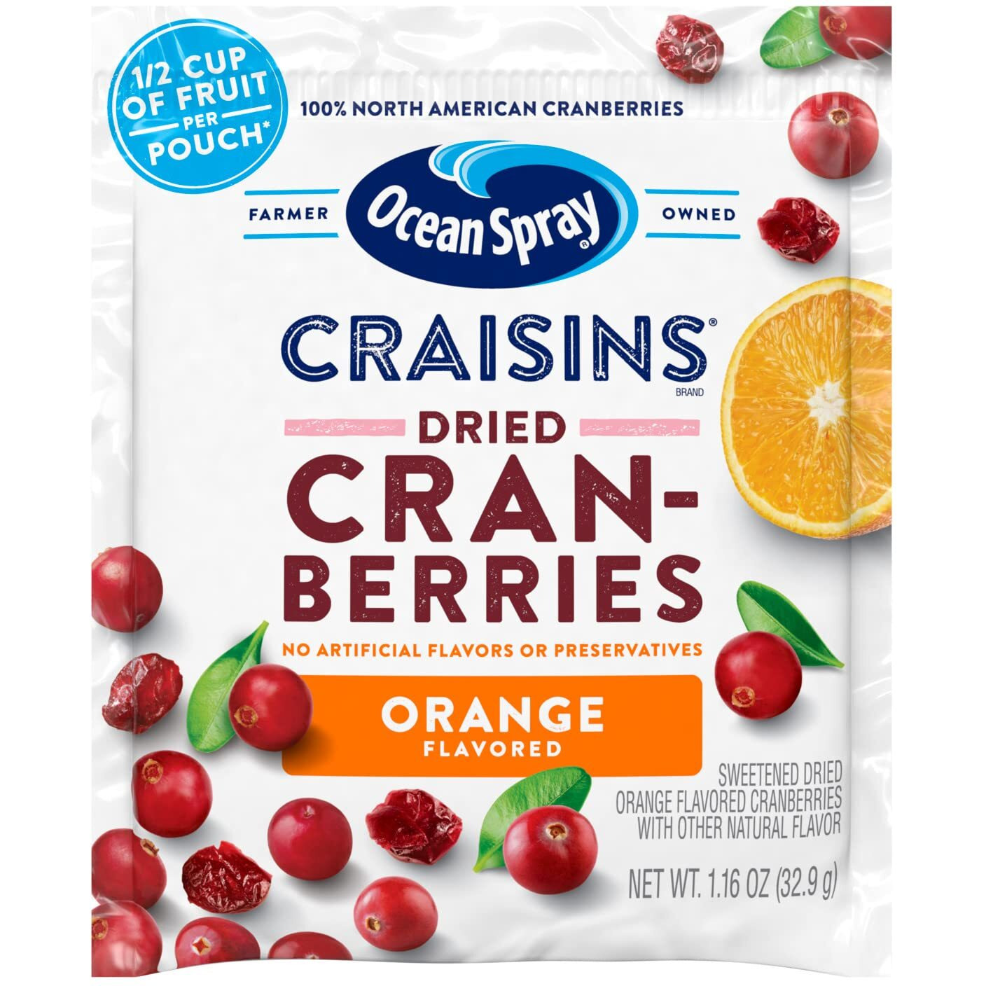 Ocean Spray Craisins Dried Cranberries, Orange, 1.16 Ounce (Pack Of 200)